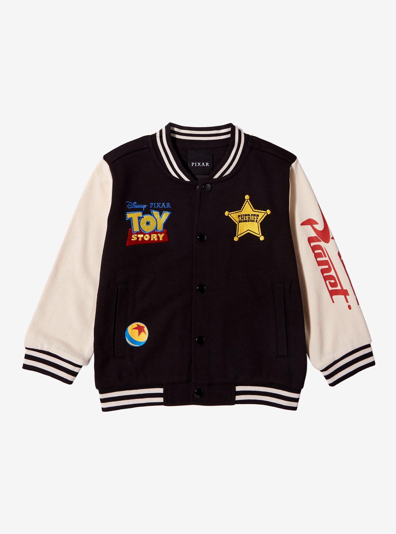 Disney Pixar Toy Story Icons Toddler Varsity Jacket - BoxLunch Exclusive, BLACK, hi-res