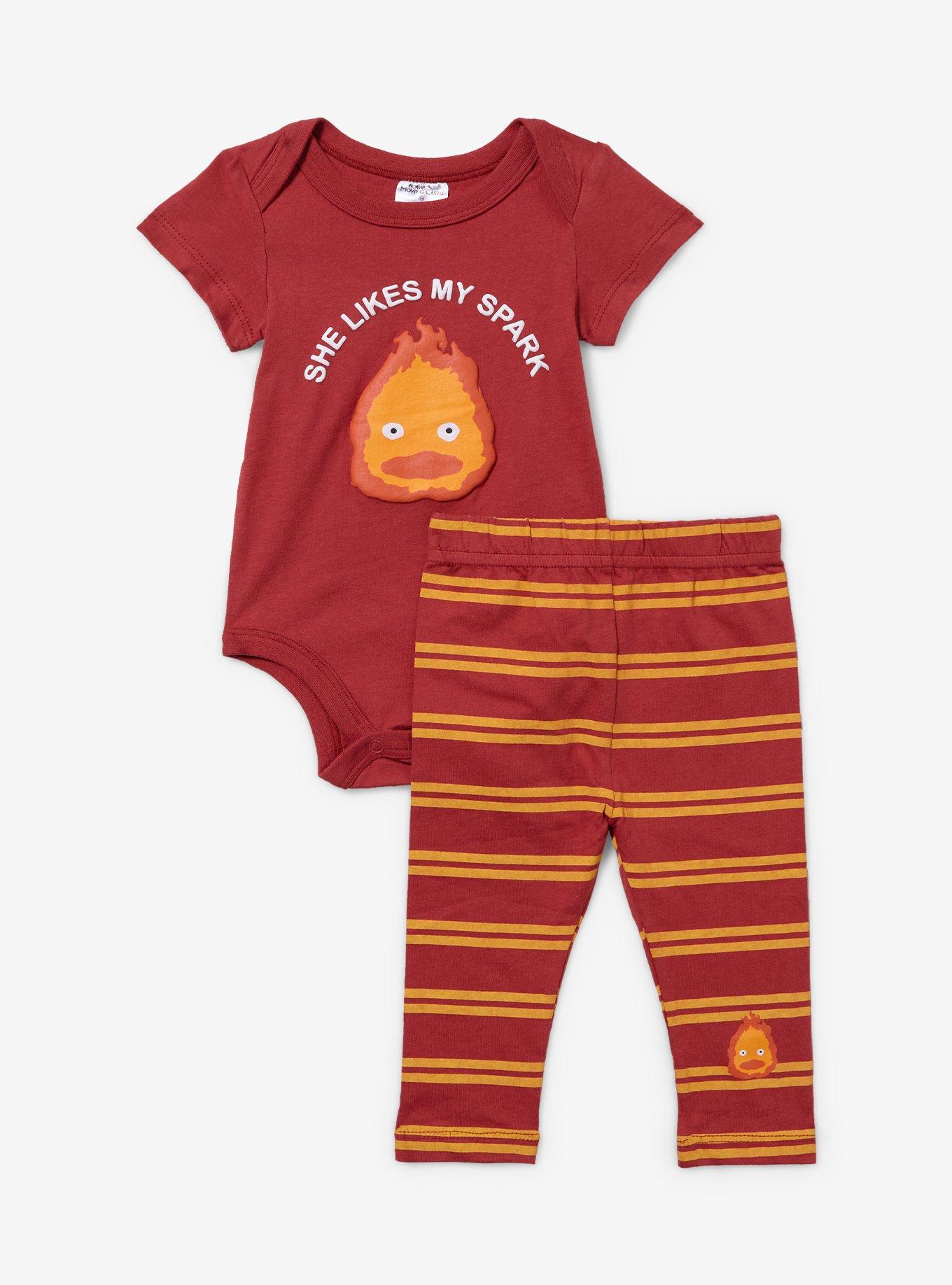 Studio Ghibli Howl's Moving Castle Calcifer Infant One-Piece & Pants Set - BoxLunch Exclusive, MULTI, hi-res