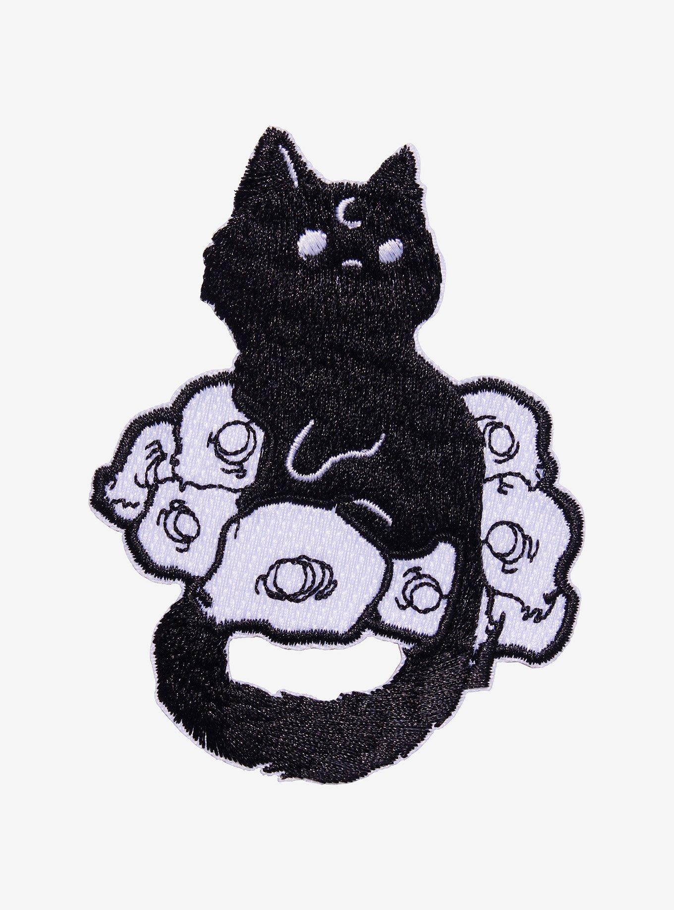 Black Cat Skulls Patch | Hot Topic