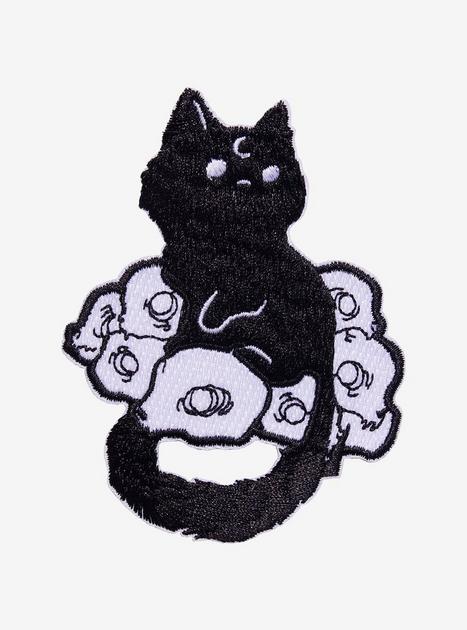 Black Cat Skulls Patch | Hot Topic