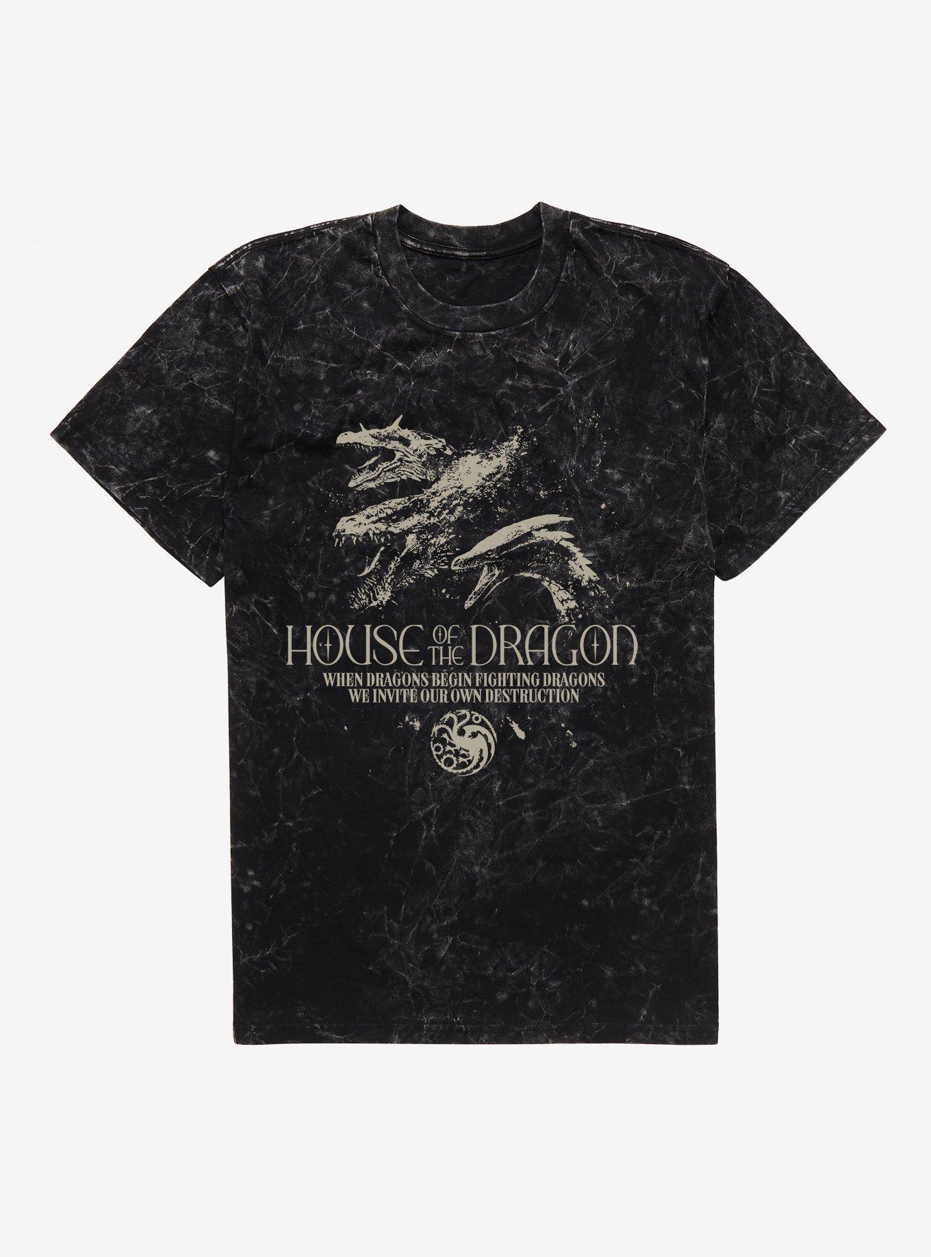 House Of The Dragon Invite Our Own Destruction Mineral Wash T-Shirt, BLACK MINERAL WASH, hi-res