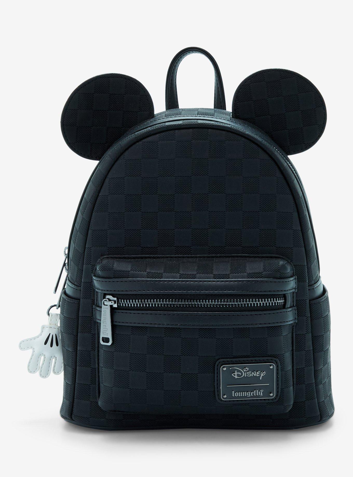 Loungefly Disney Mickey Mouse Ears Tonal Checkered Mini Backpack, , hi-res