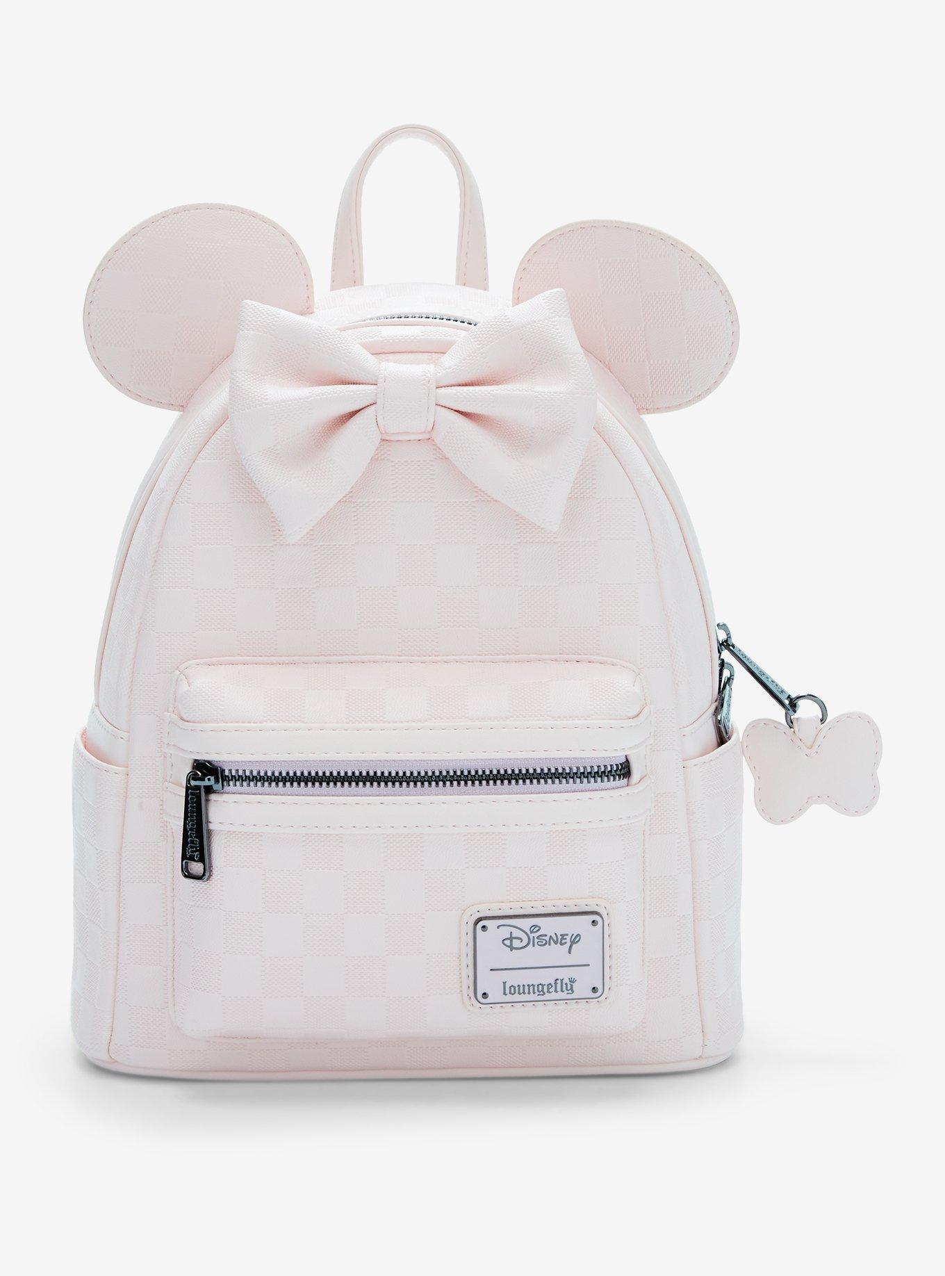 Loungefly Disney Minnie Mouse Ears Tonal Checkered Mini Backpack, , hi-res