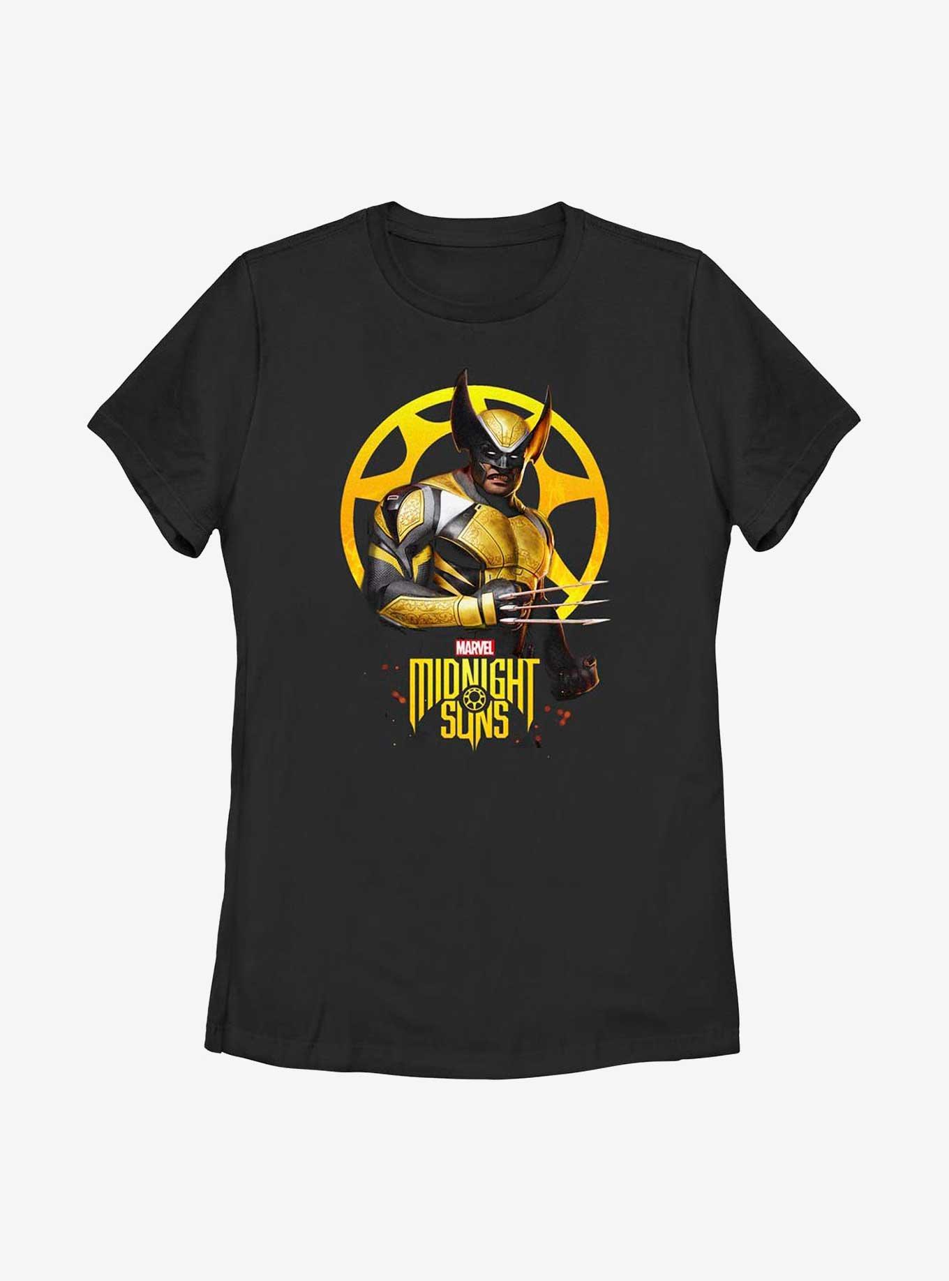Marvel Midnight Suns Wolverine Logo Womens T-Shirt, BLACK, hi-res view 1