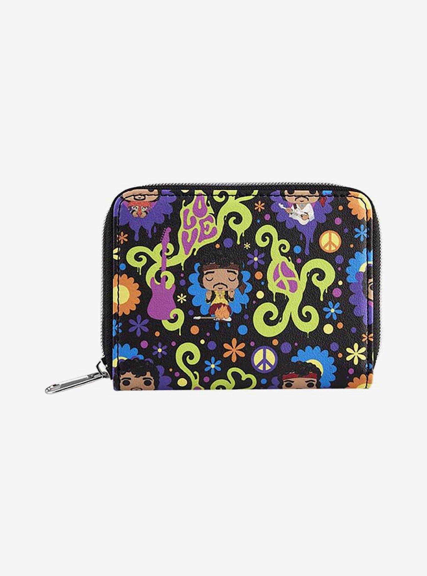 Funko Pop! Jimi Hendrix Love & Flowers All Over Print Zip Wallet, , hi-res