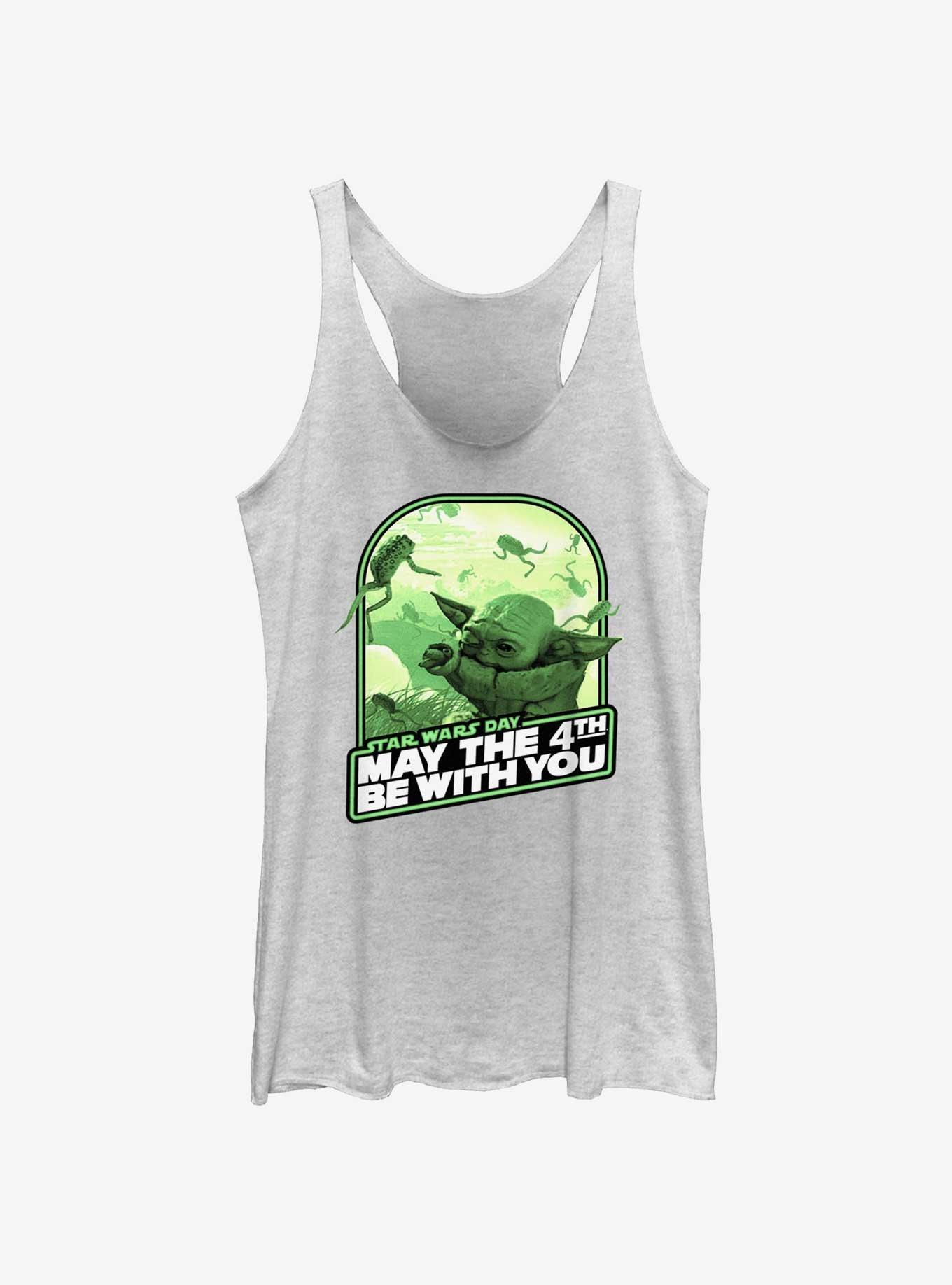 Star Wars Grogu Frog Food May The 4th Be With You Girls Tank, WHITE HTR, hi-res