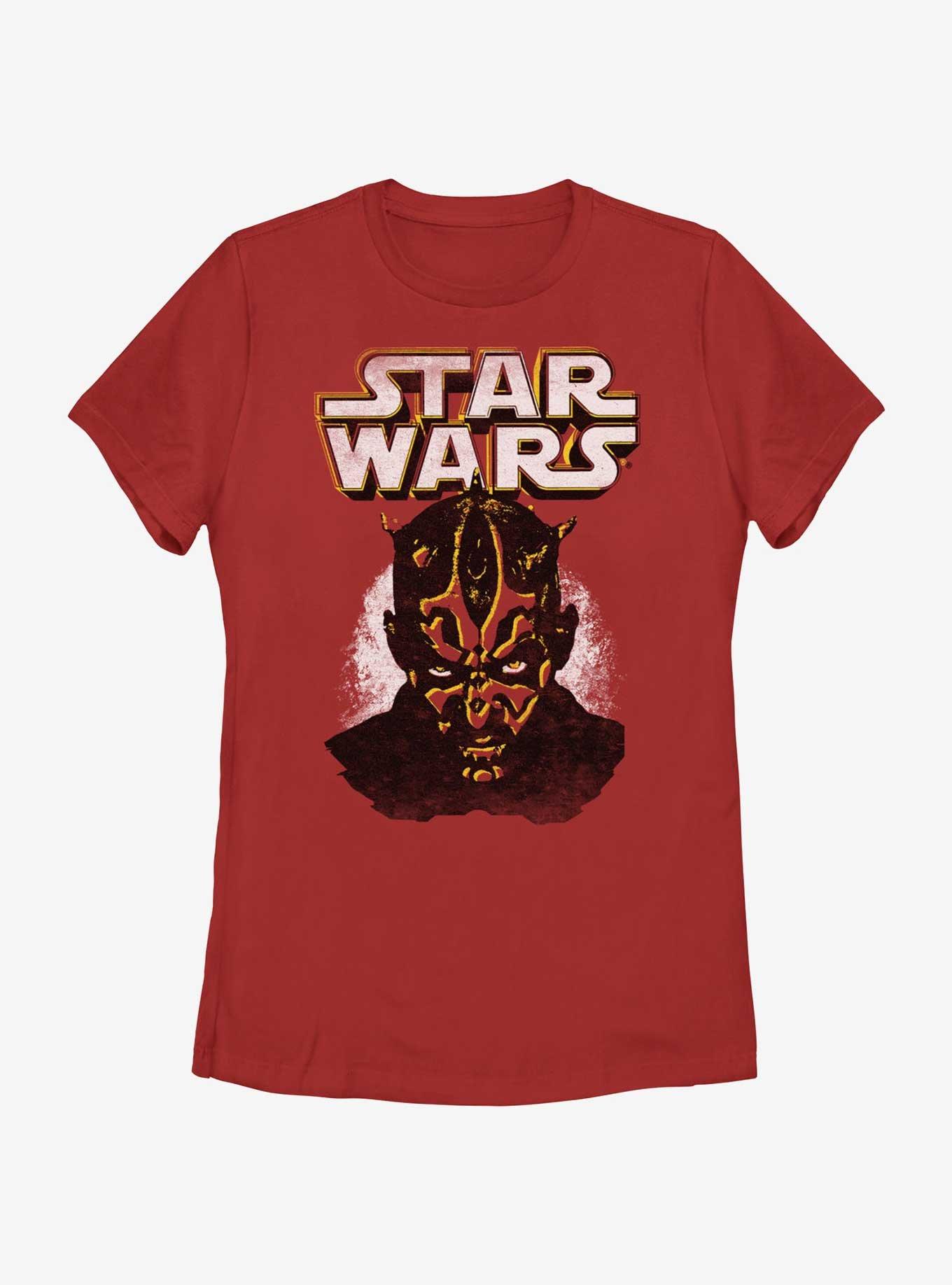 Star Wars Darth Maul Portrait Womens T-Shirt, RED, hi-res