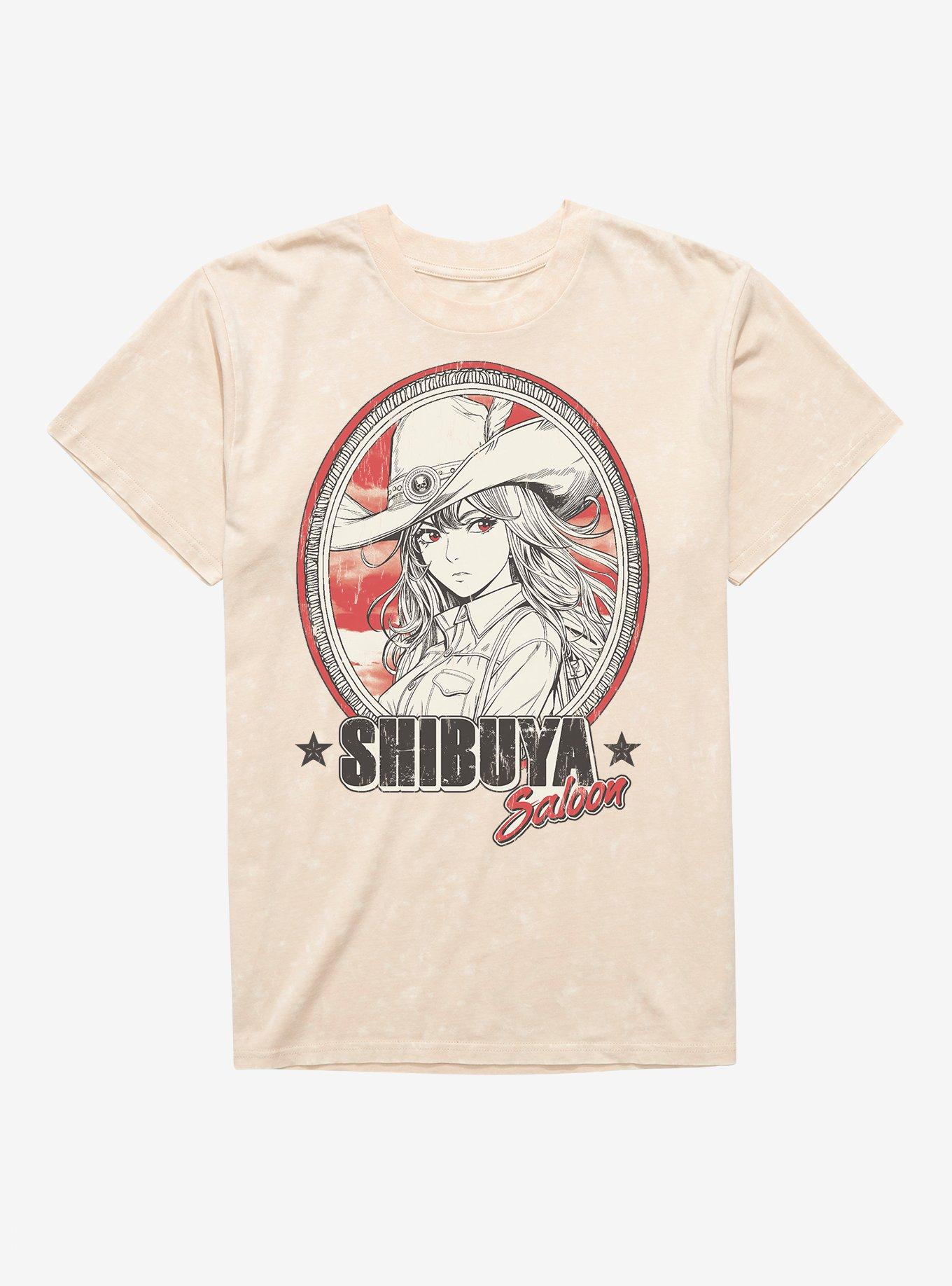 Hot Topic Anime Shibuya Saloon T-Shirt, NATURAL MINERAL WASH, hi-res
