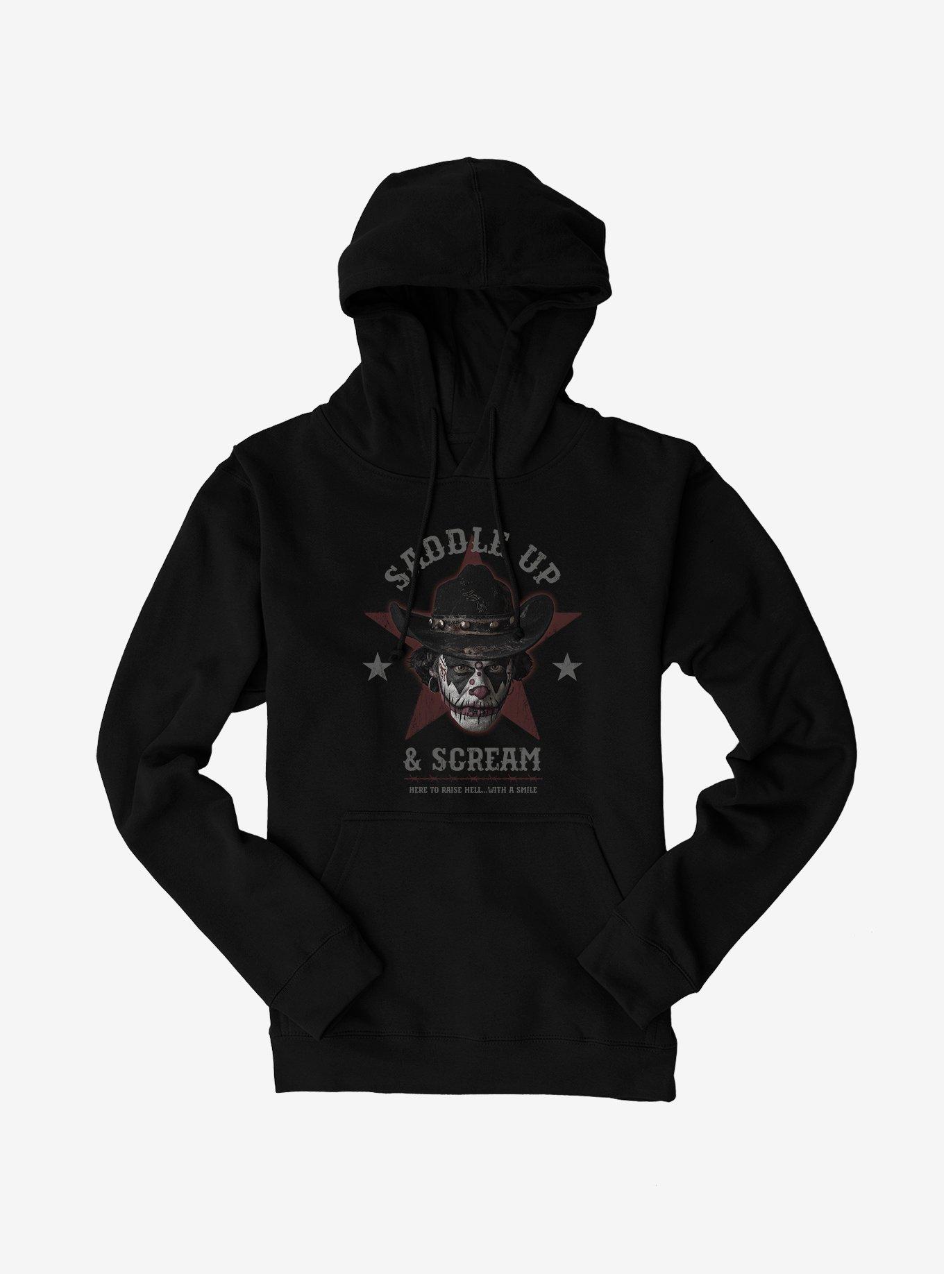 Hot Topic Goth Cowboy Saddle Up And Scream Hoodie, BLACK, hi-res