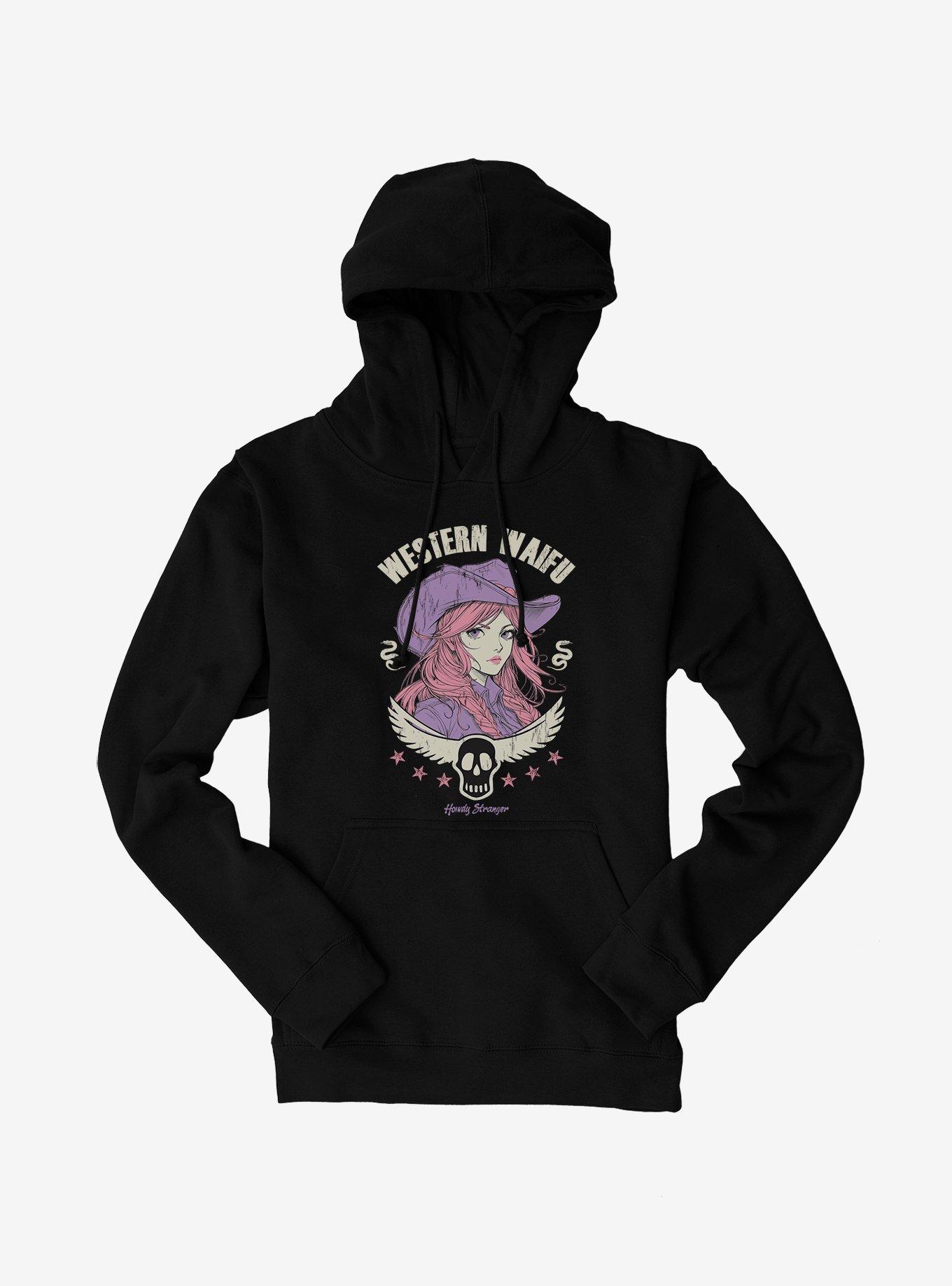 Anime Western Waifu Hoodie Black