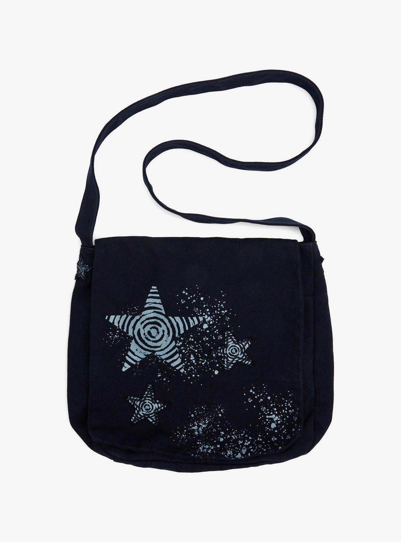 Black Swirl Star Messenger Bag 