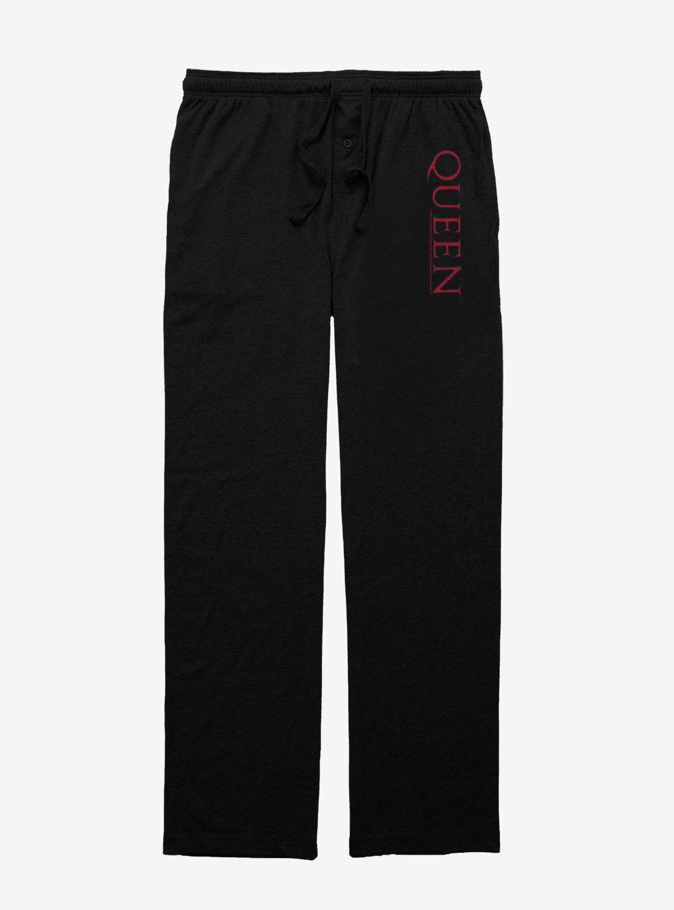 Queen Band Logo Pajama Pants, BLACK, hi-res