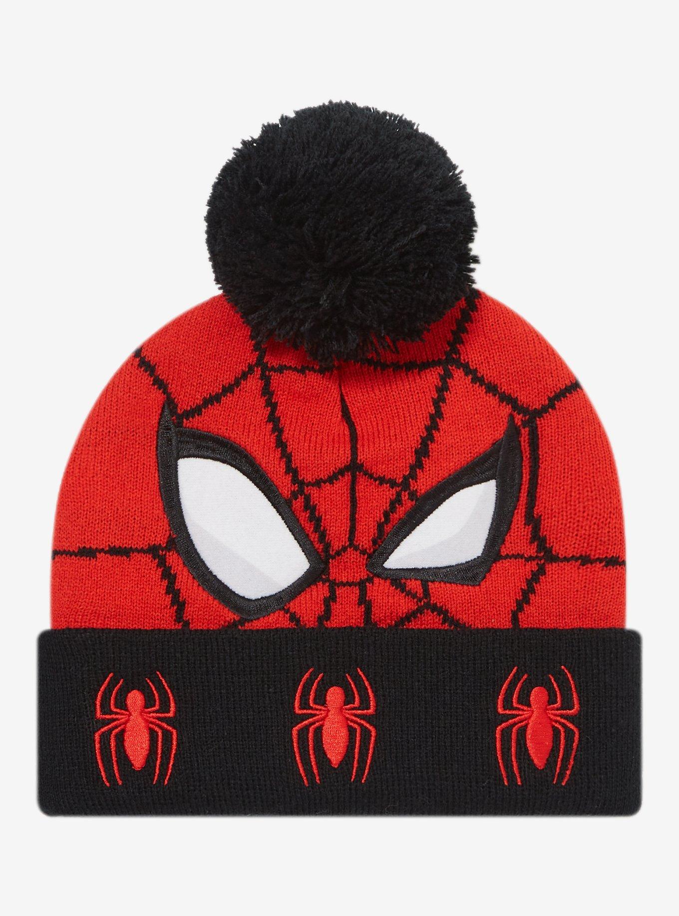 Marvel Spider-Man Figural Youth Pom-Pom Beanie | BoxLunch
