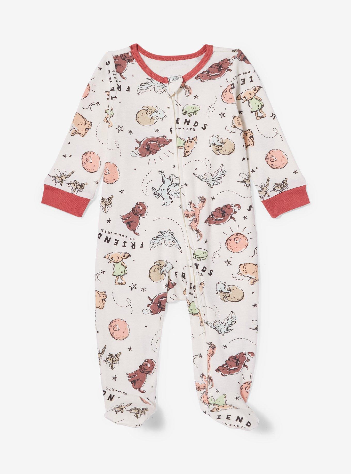 Harry Potter Magical Creatures Chibi Allover Print Infant One-Piece, MULTI, hi-res