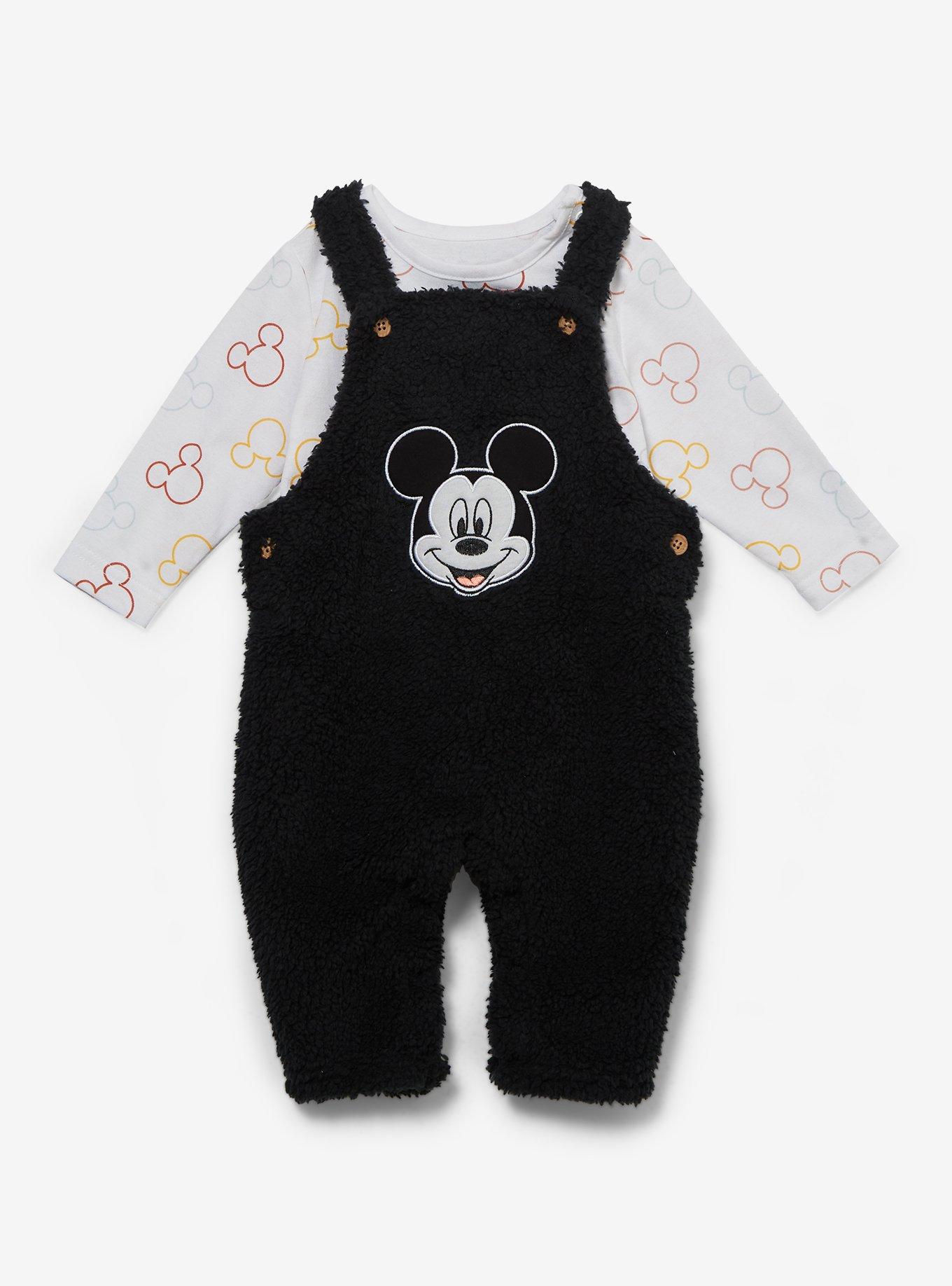 Disney Mickey Mouse Sherpa Infant Long Sleeve T-Shirt & Overall Set, MULTI, hi-res