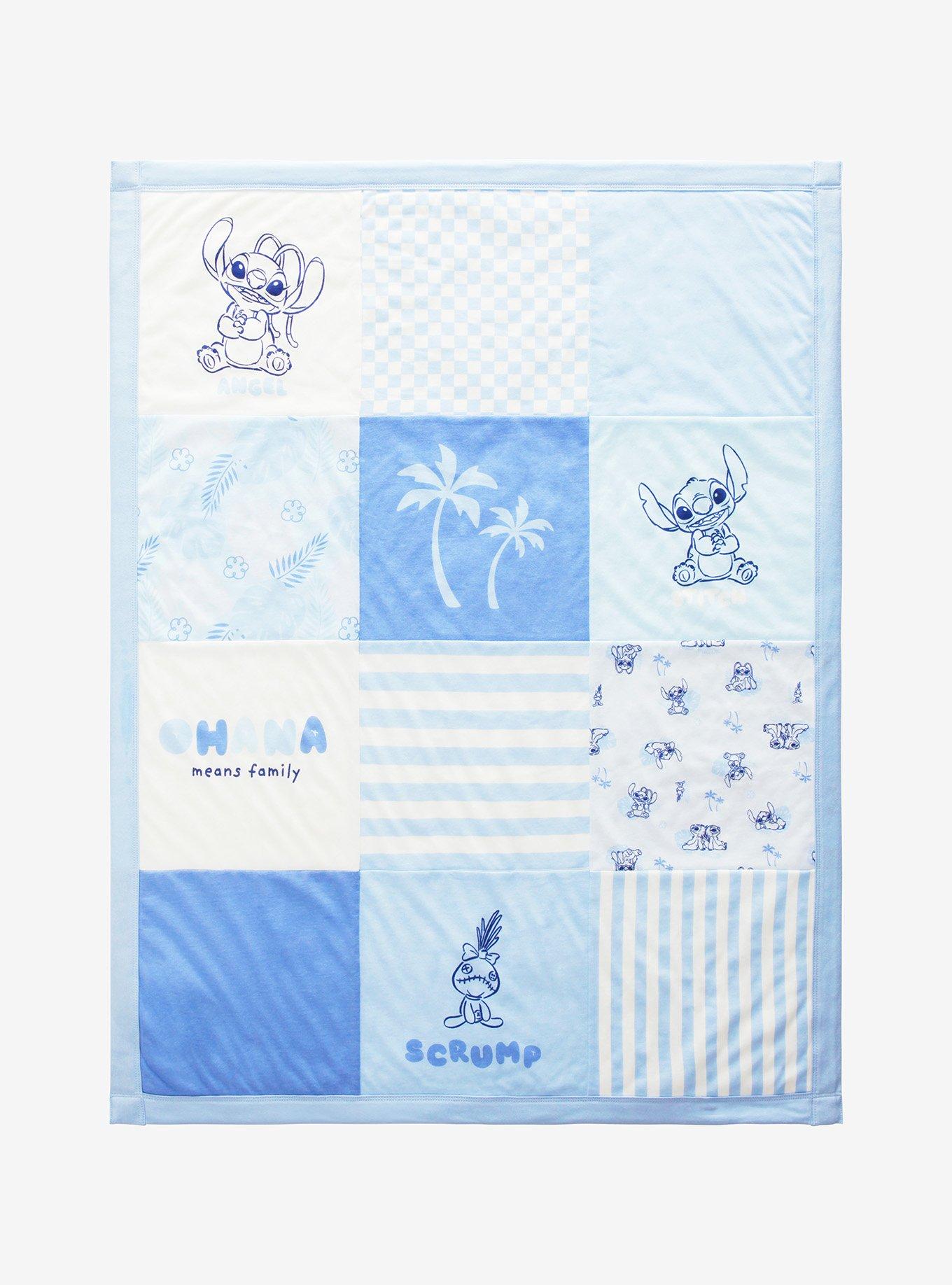 Disney Lilo & Stitch Angel & Stitch Blue Quilted Baby Blanket, , hi-res