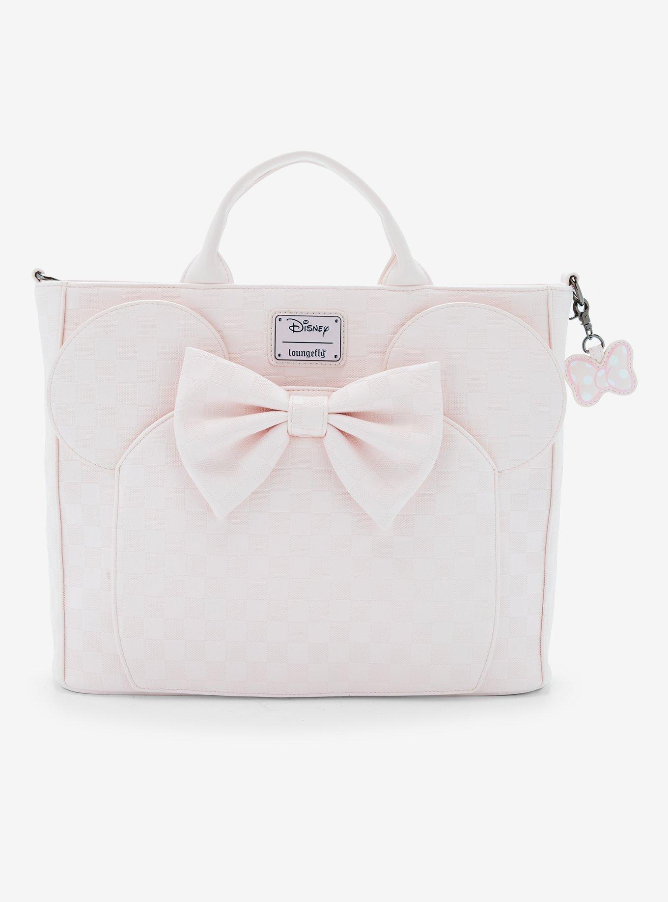 Loungefly Disney Minnie Mouse Tonal Checkered Ears Convertible Tote Bag | NWT Loungefly Disney Minnie Mouse Checkered Texture Convertible  main image 4