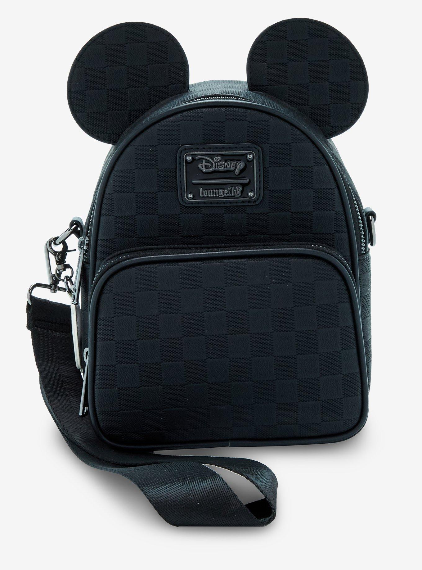 Loungefly Disney Mickey Mouse Tonal Checkered Ears Convertible Crossbody Bag, , hi-res