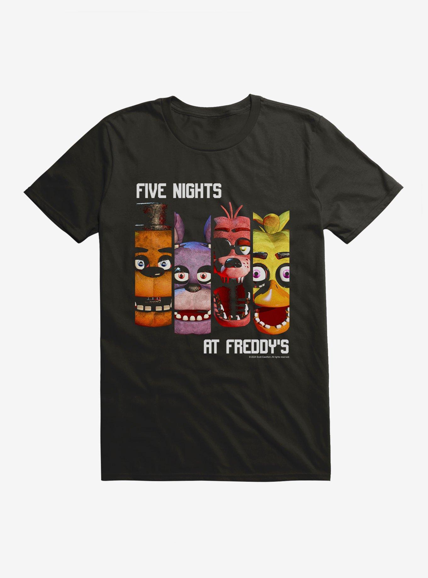 Five Nights At Freddy's Character Panels T-Shirt, BLACK, hi-res