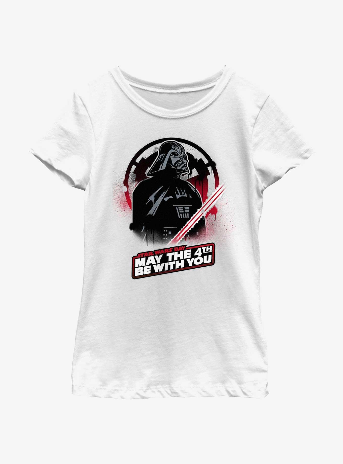 Star Wars May Vader Be With You Youth Girls T-Shirt, WHITE, hi-res