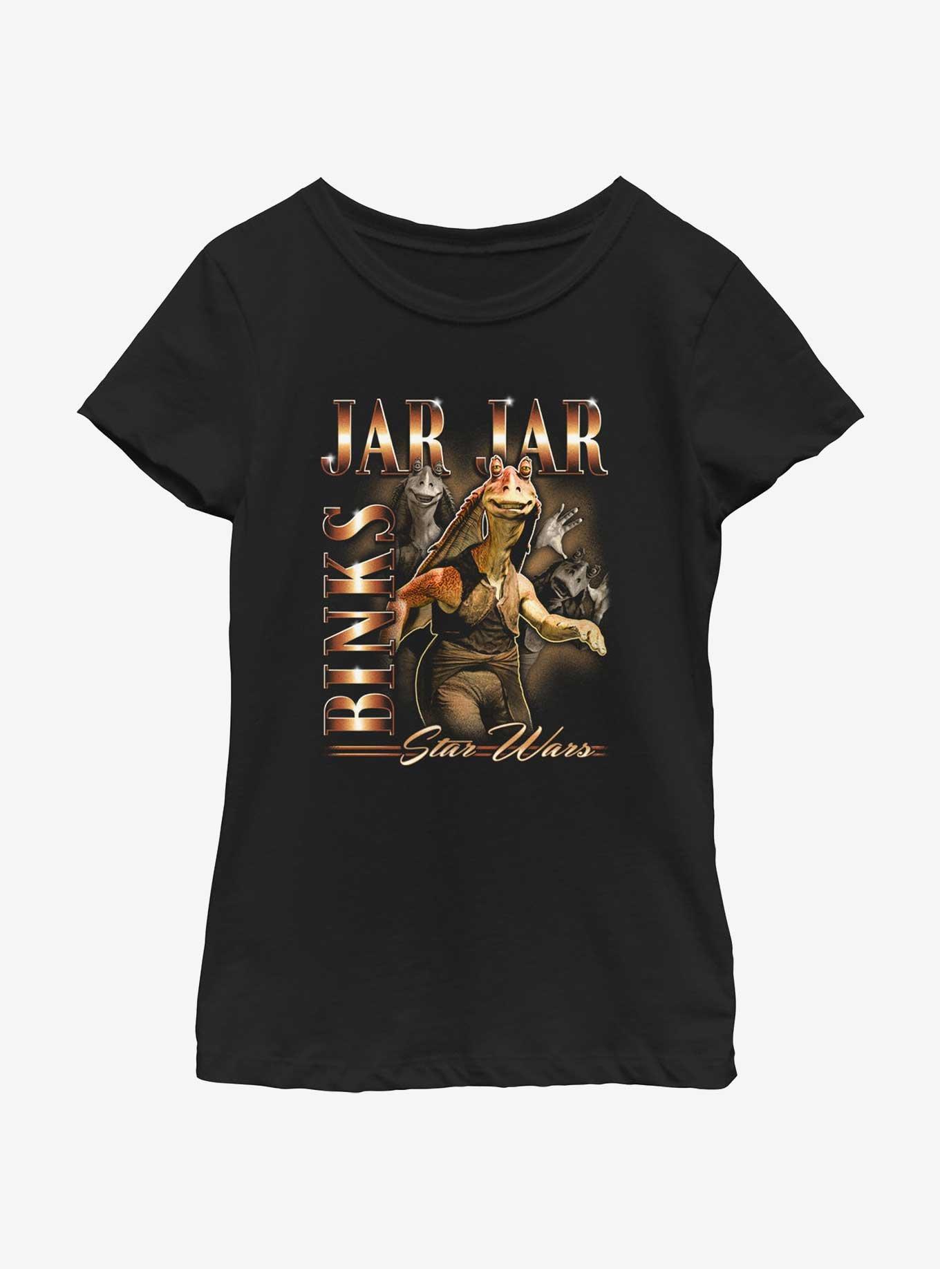 Star Wars Jar Jar Binks Youth Girls T-Shirt, BLACK, hi-res