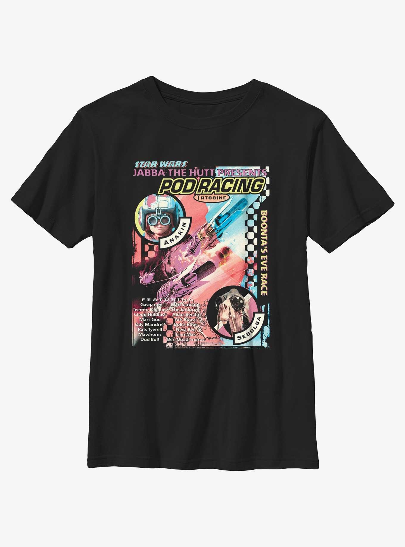 Star Wars Pod Racing Poster Youth T-Shirt, BLACK, hi-res