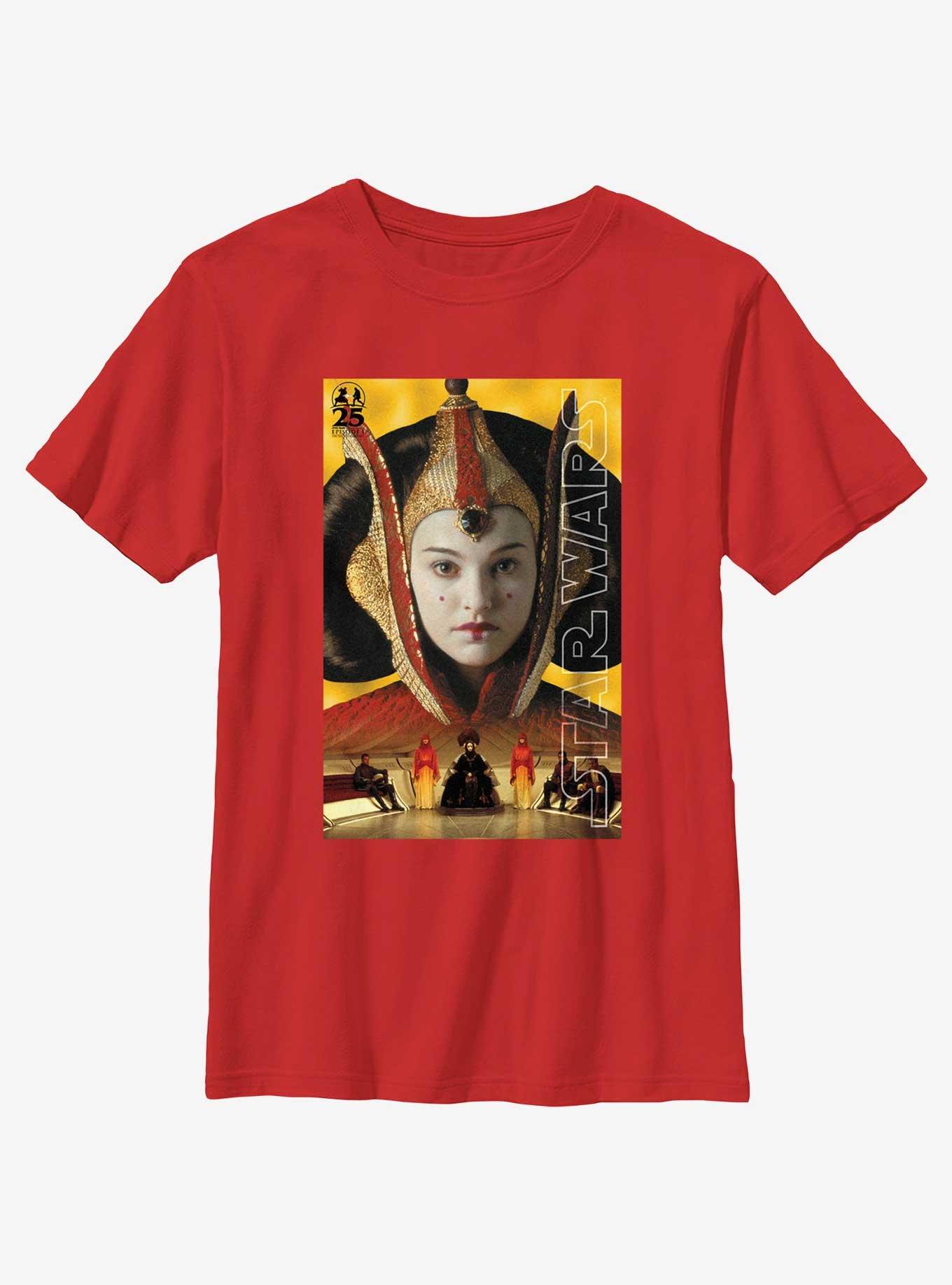 Star Wars Queen Amidala Poster Youth T-Shirt, RED, hi-res