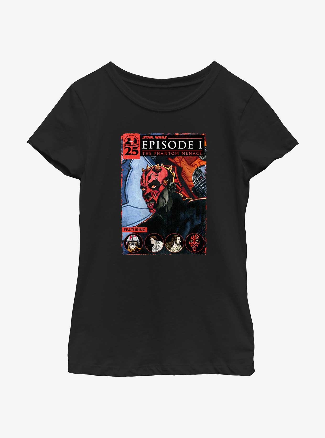 Star Wars Darth Maul Cover Youth Girls T-Shirt, BLACK, hi-res