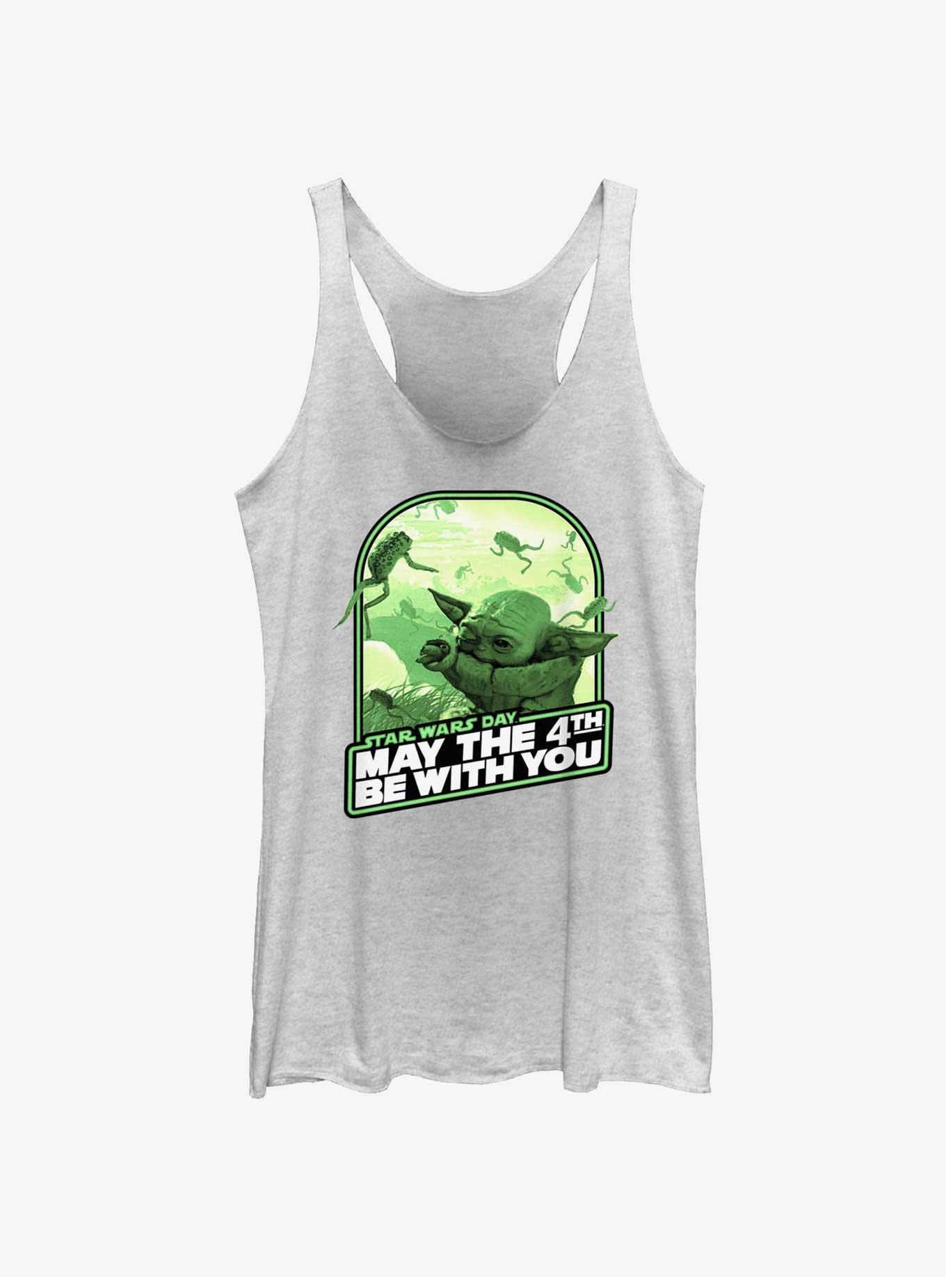 Star Wars Grogu Frog Food May The 4th Be With You Womens Tank Top, WHITE HTR, hi-res