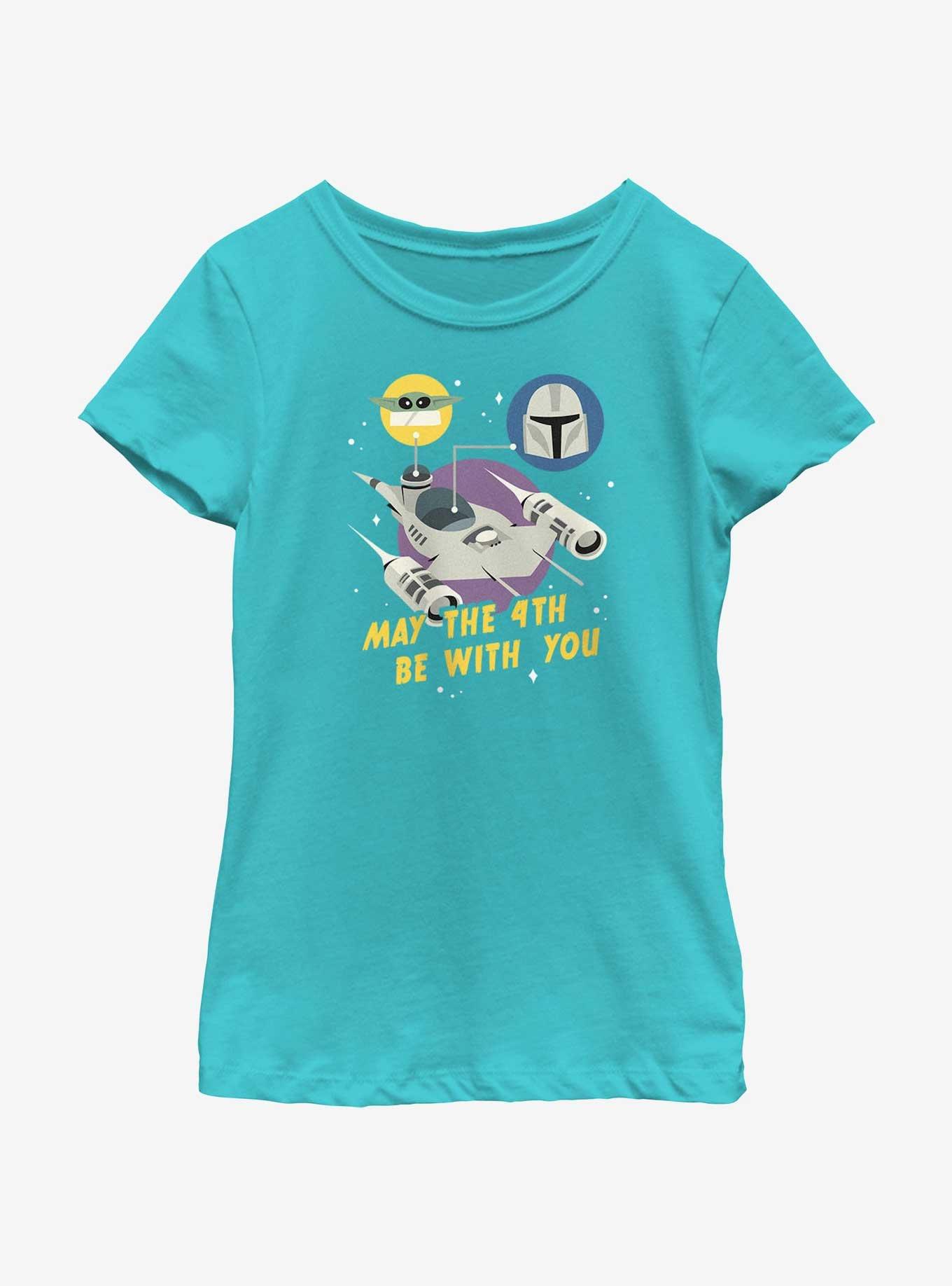 Star Wars Mando & Grogu May The 4th Be With You Youth Girls T-Shirt, TAHI BLUE, hi-res