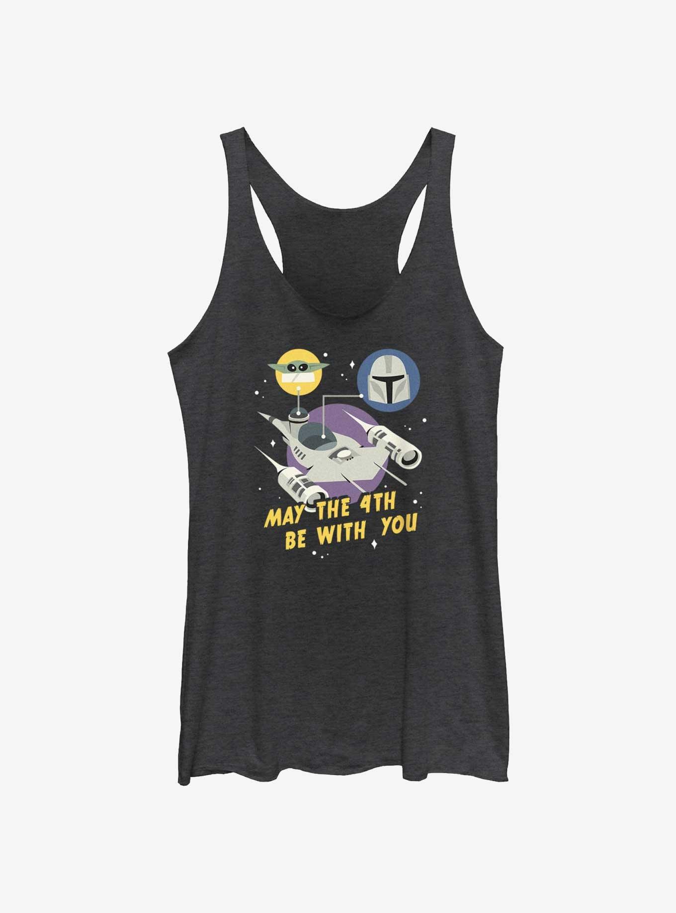 Star Wars Mando & Grogu May The 4th Be With You Womens Tank Top, BLK HTR, hi-res