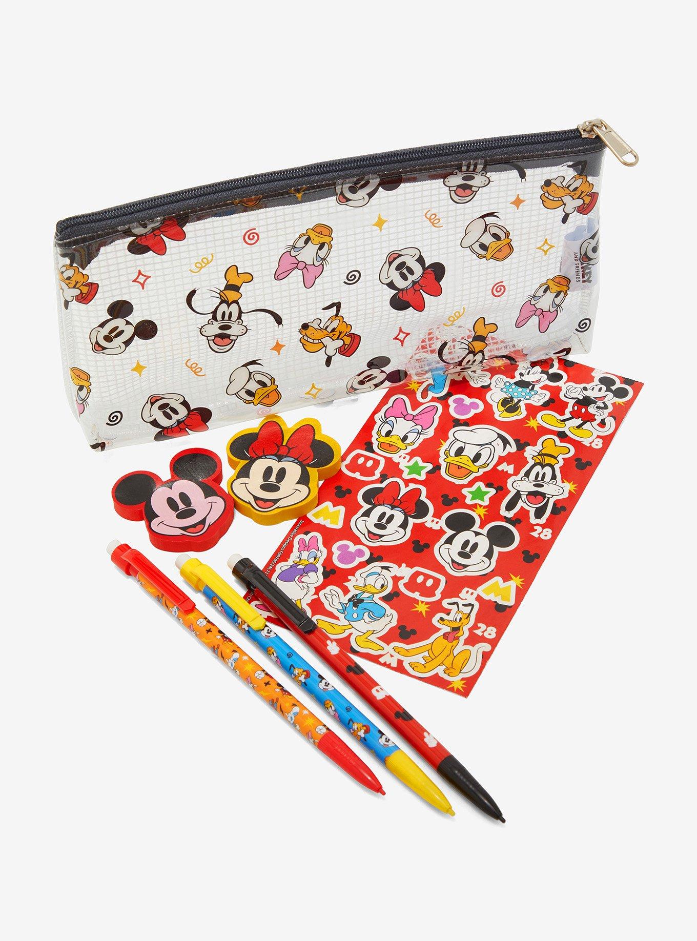 Disney Mickey Mouse & Friends Allover Print Pencil Pouch & Stationary Set