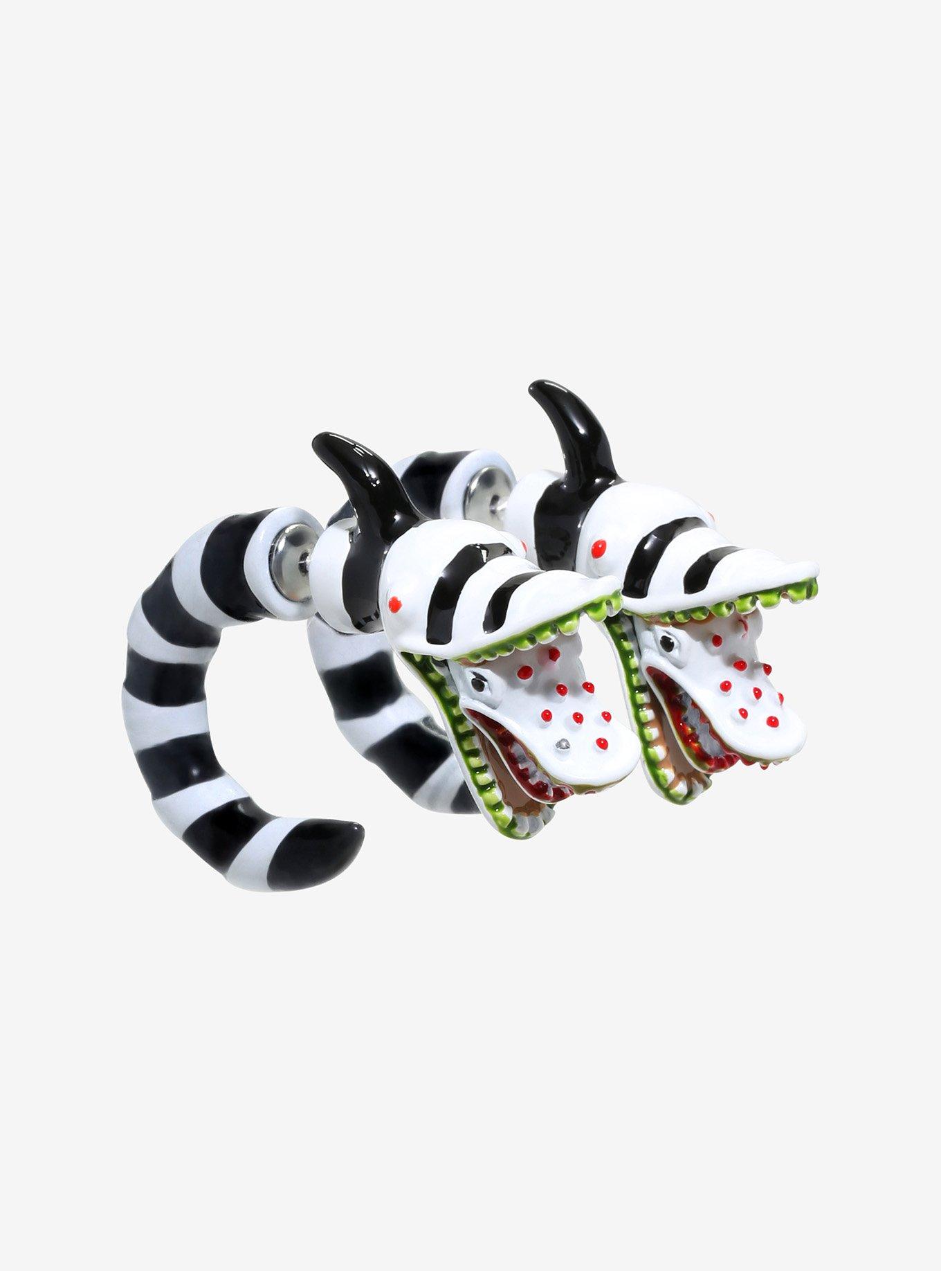 Beetlejuice Sandworm Faux Tunnel Earrings, , hi-res