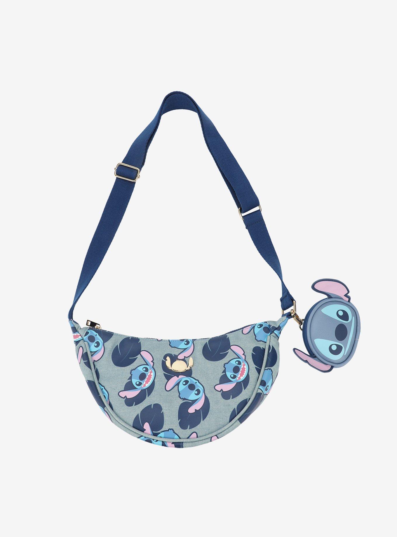 Disney Stitch Face Crossbody Bag With Coin Purse 