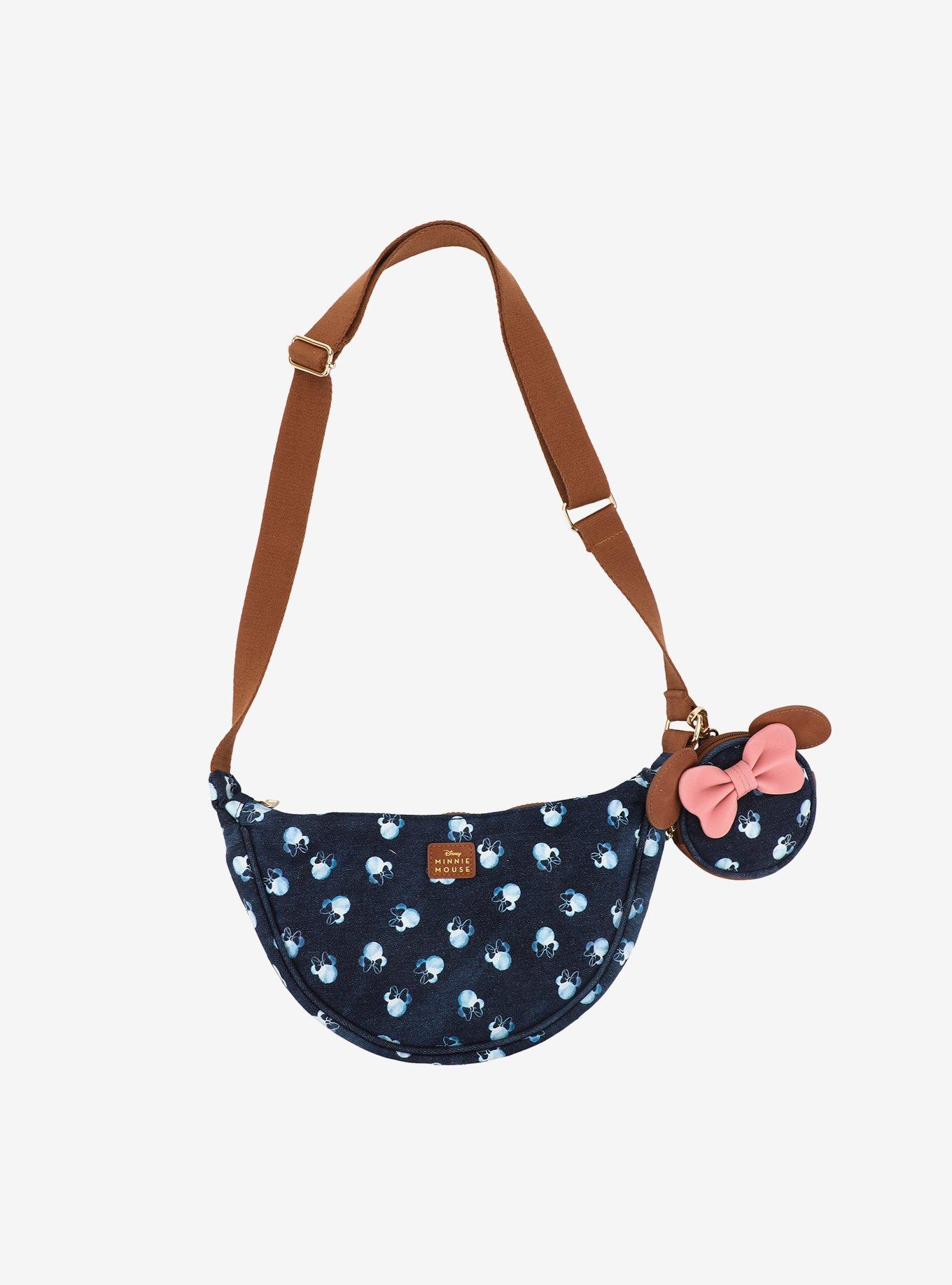 Disney Minnie Mouse Denim Crossbody Bag With Coin Purse, , hi-res