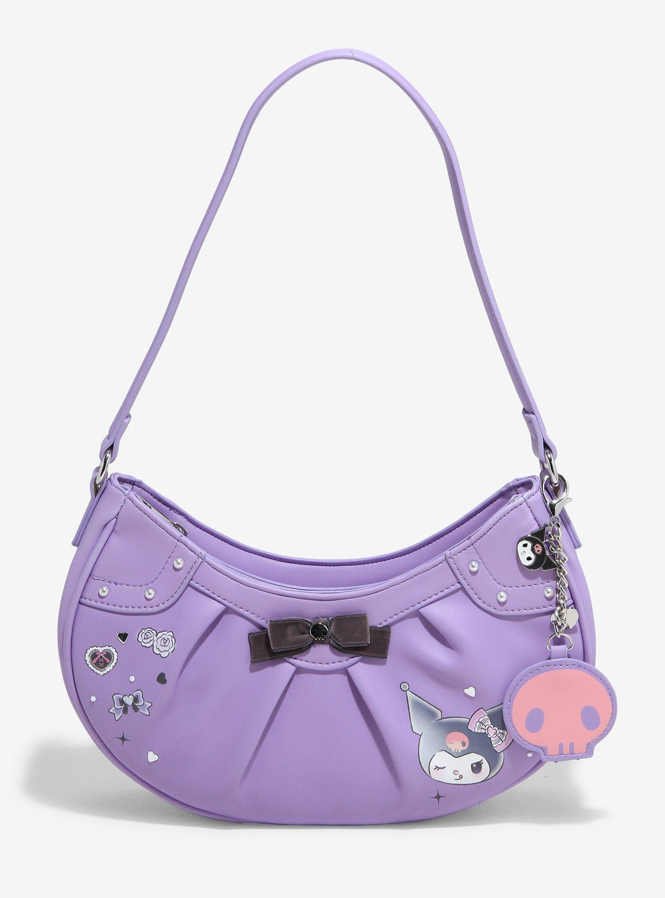 Her Universe Kuromi Lavender Baguette Bag With Mirror Key Chain, , hi-res