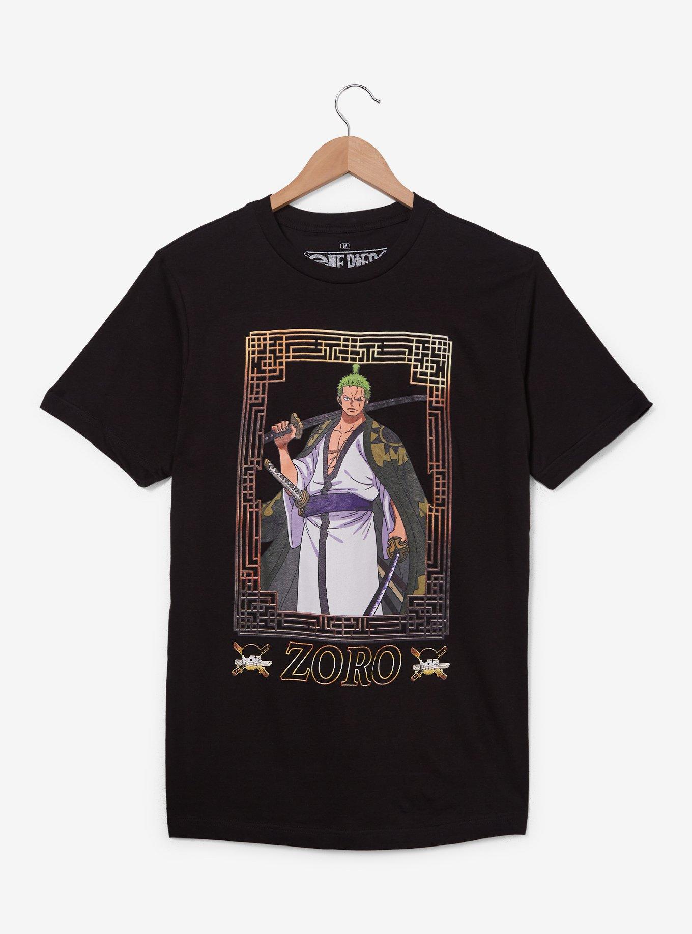 One Piece Roronoa Zoro Frame Portrait T-Shirt - BoxLunch Exclusive, SLATE, hi-res