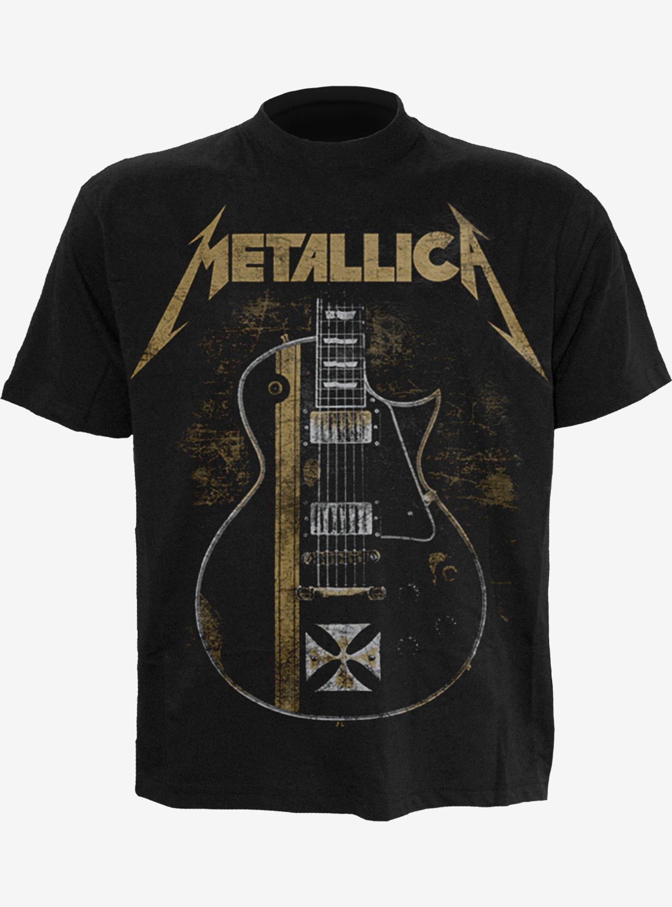 Metallica Hetfield Iron Cross Front Print T-Shirt, BLACK, hi-res