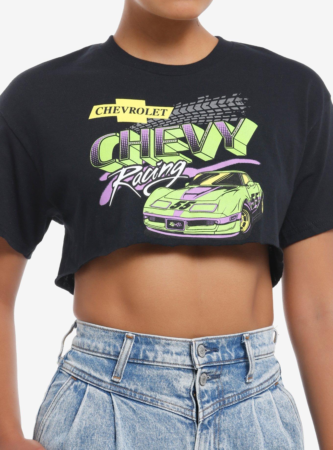 Chevrolet Chevy Racing Crop Girls T-Shirt, MULTI, hi-res