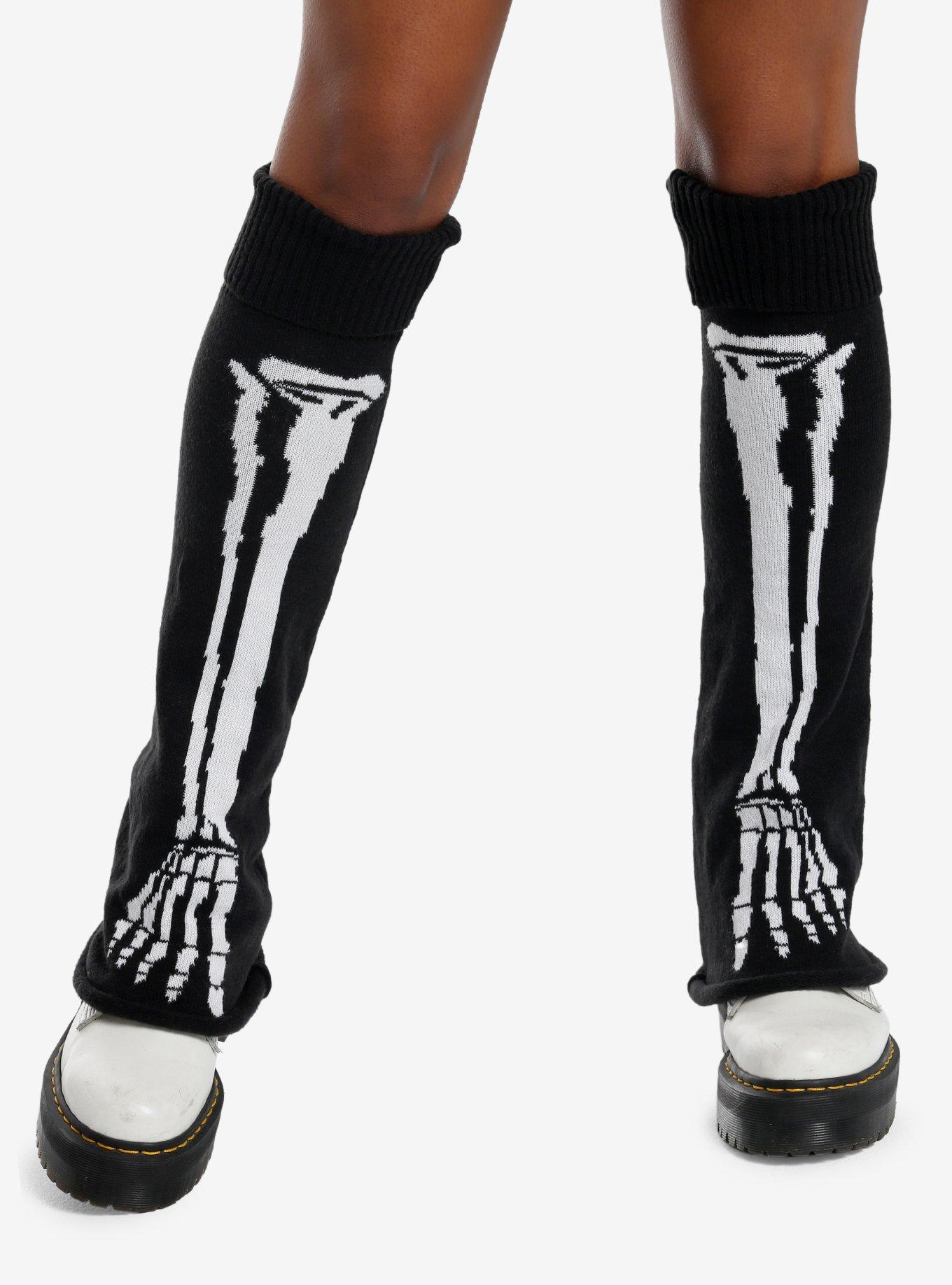 Skeleton Bones Leg Warmers, , hi-res