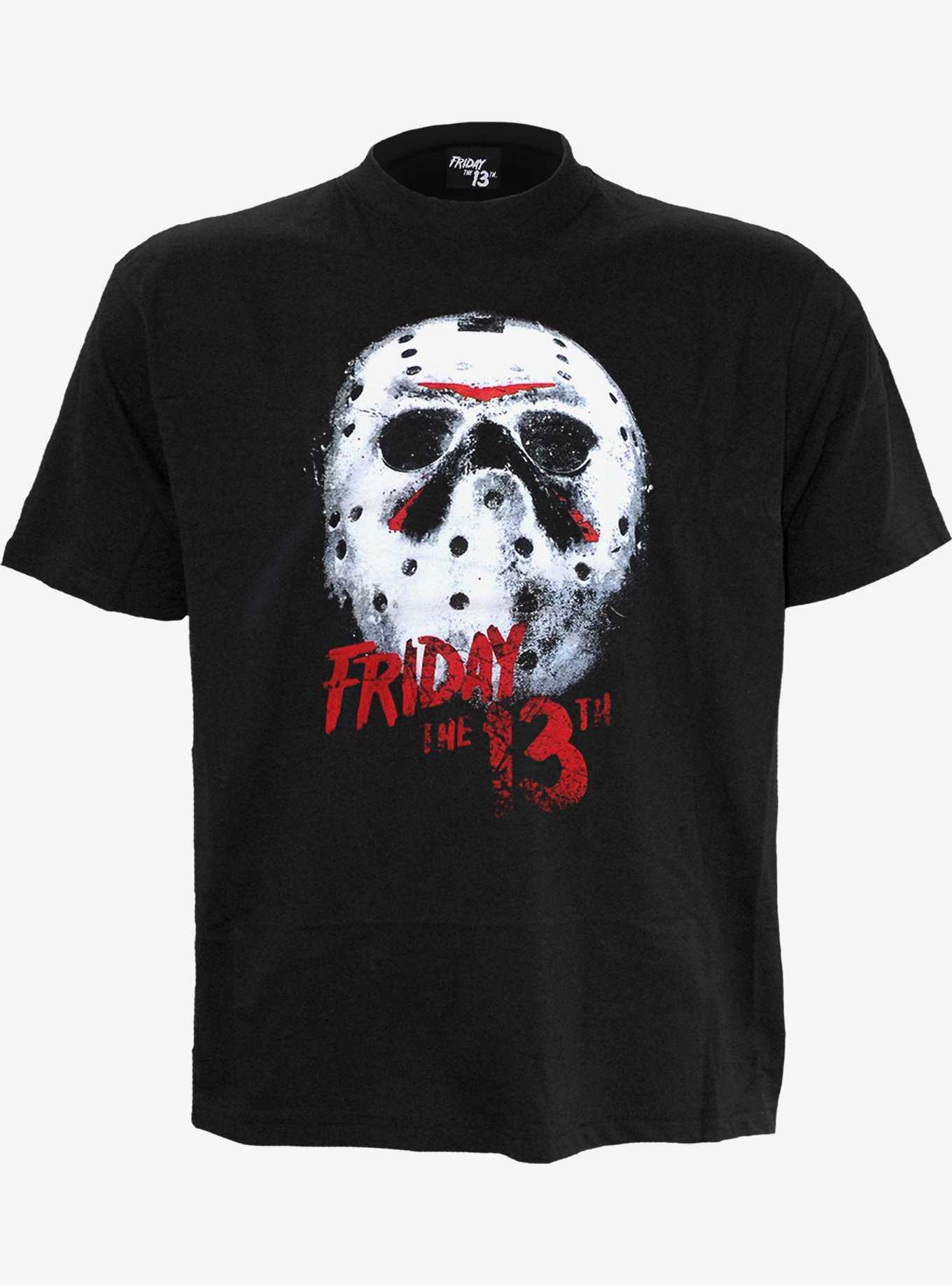 Friday the 13th White Mask Front Print T-Shirt, , hi-res