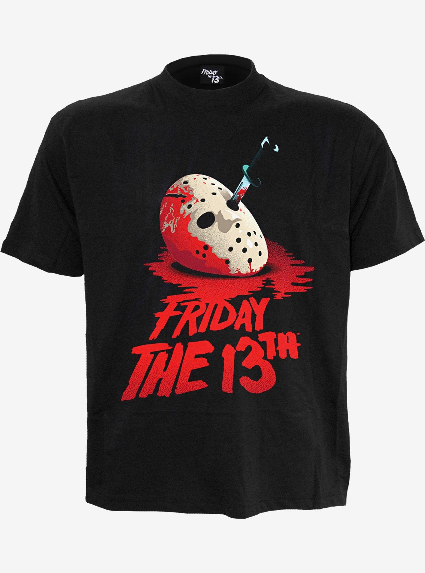 Friday the 13th Classic Mask Front Print T-Shirt, BLACK, hi-res