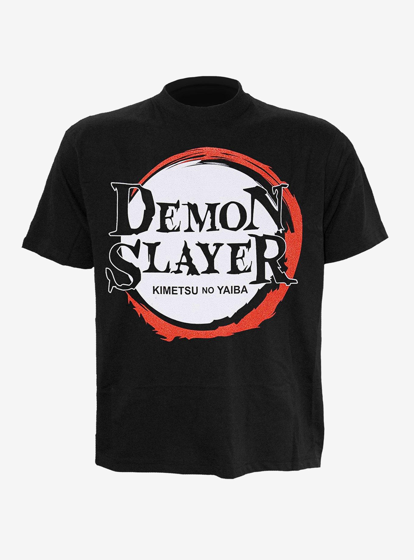 Demon Slayer: Kimetsu No Yaiba Logo Front Print T-Shirt, BLACK, hi-res