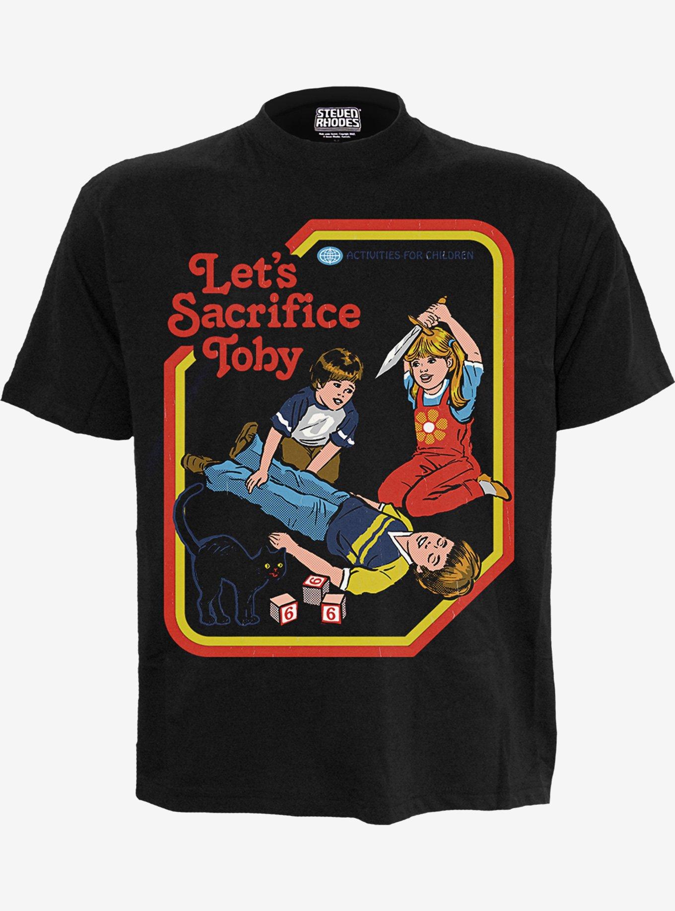 Steven Rhodes Let's Sacrifice Toby Front Print T-Shirt, BLACK, hi-res