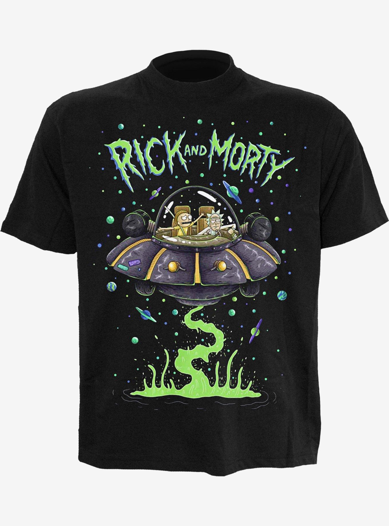 Rick and Morty Space Cruiser Front Print T-Shirt, , hi-res