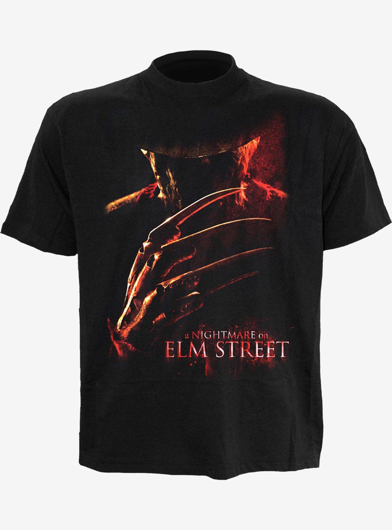 Nightmare On Elm Street Poster Front Print T-Shirt, BLACK, hi-res