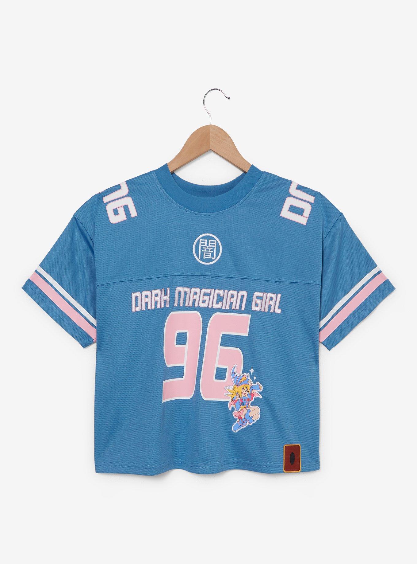 Yu-Gi-Oh! Dark Magician Girl Cropped Football Jersey - BoxLunch Exclusive, LIGHT BLUE, hi-res