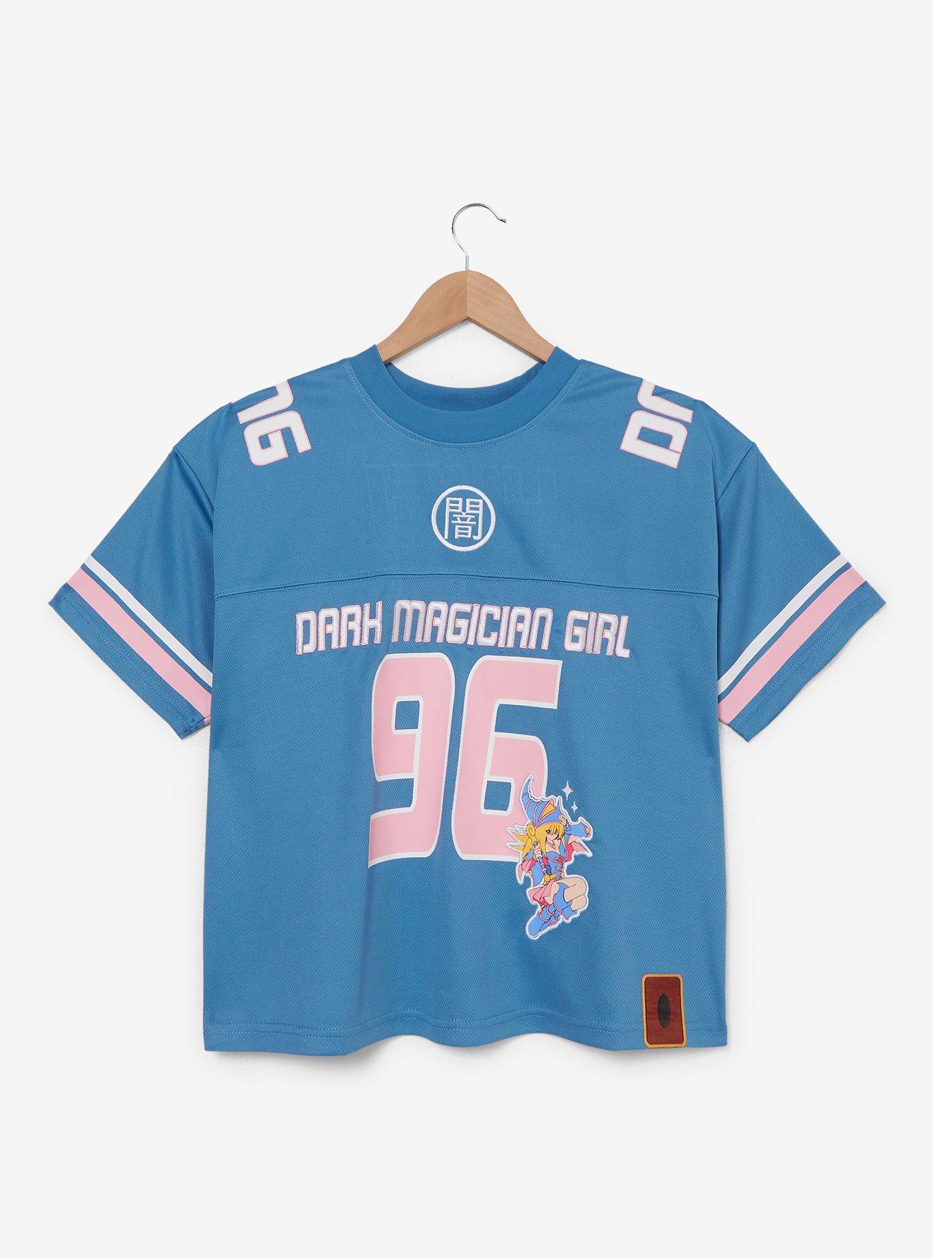 Yu-Gi-Oh! Dark Magician Girl Cropped Plus Size Football Jersey - BoxLunch Exclusive, LIGHT BLUE, hi-res