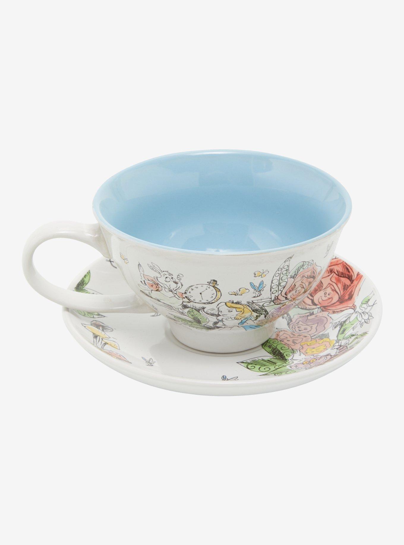 Disney Alice in Wonderland Garden Illustrated Tea Cup and Saucer, , hi-res