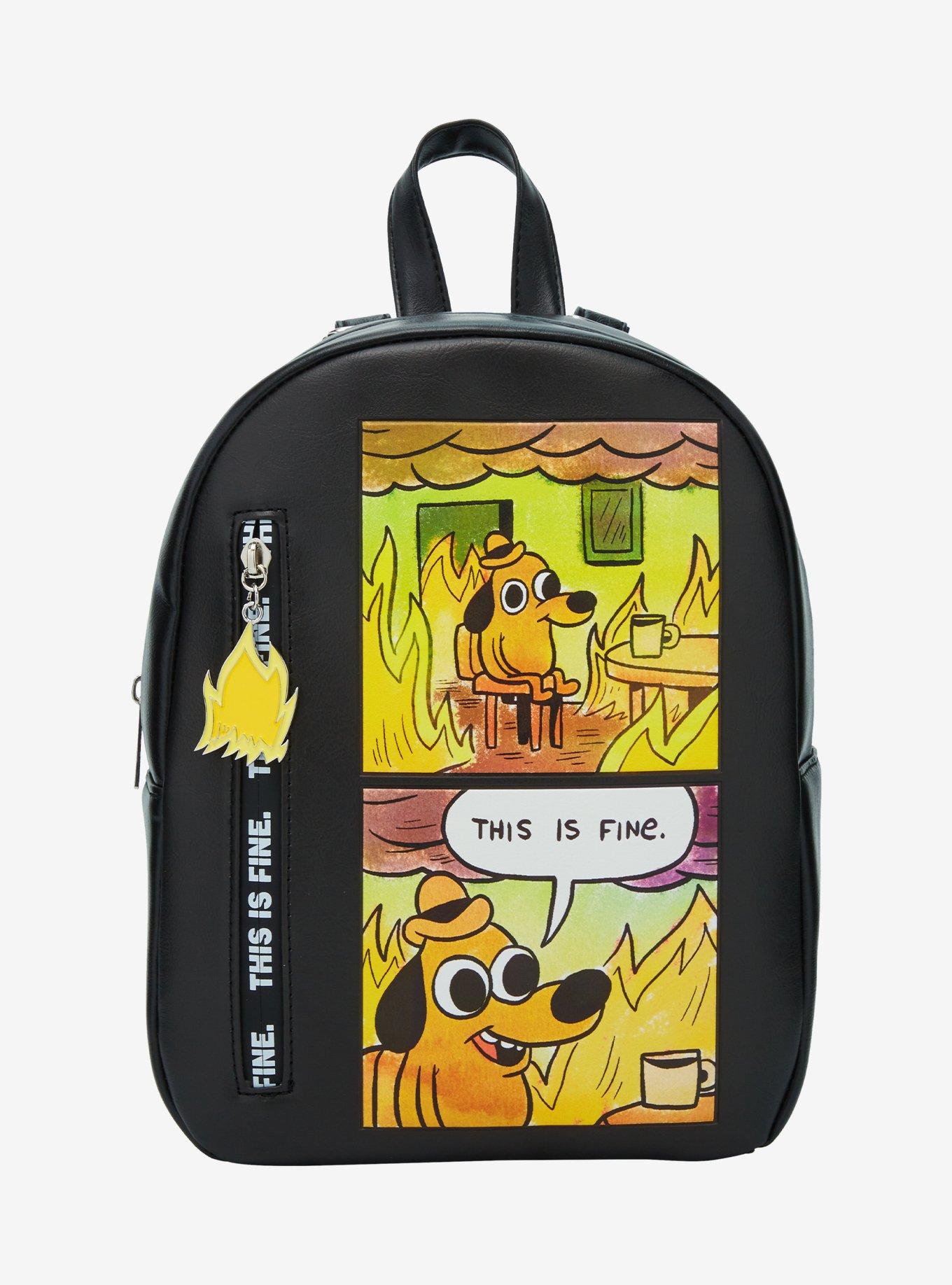 This Is Fine Meme Mini Backpack By KC Green, , hi-res